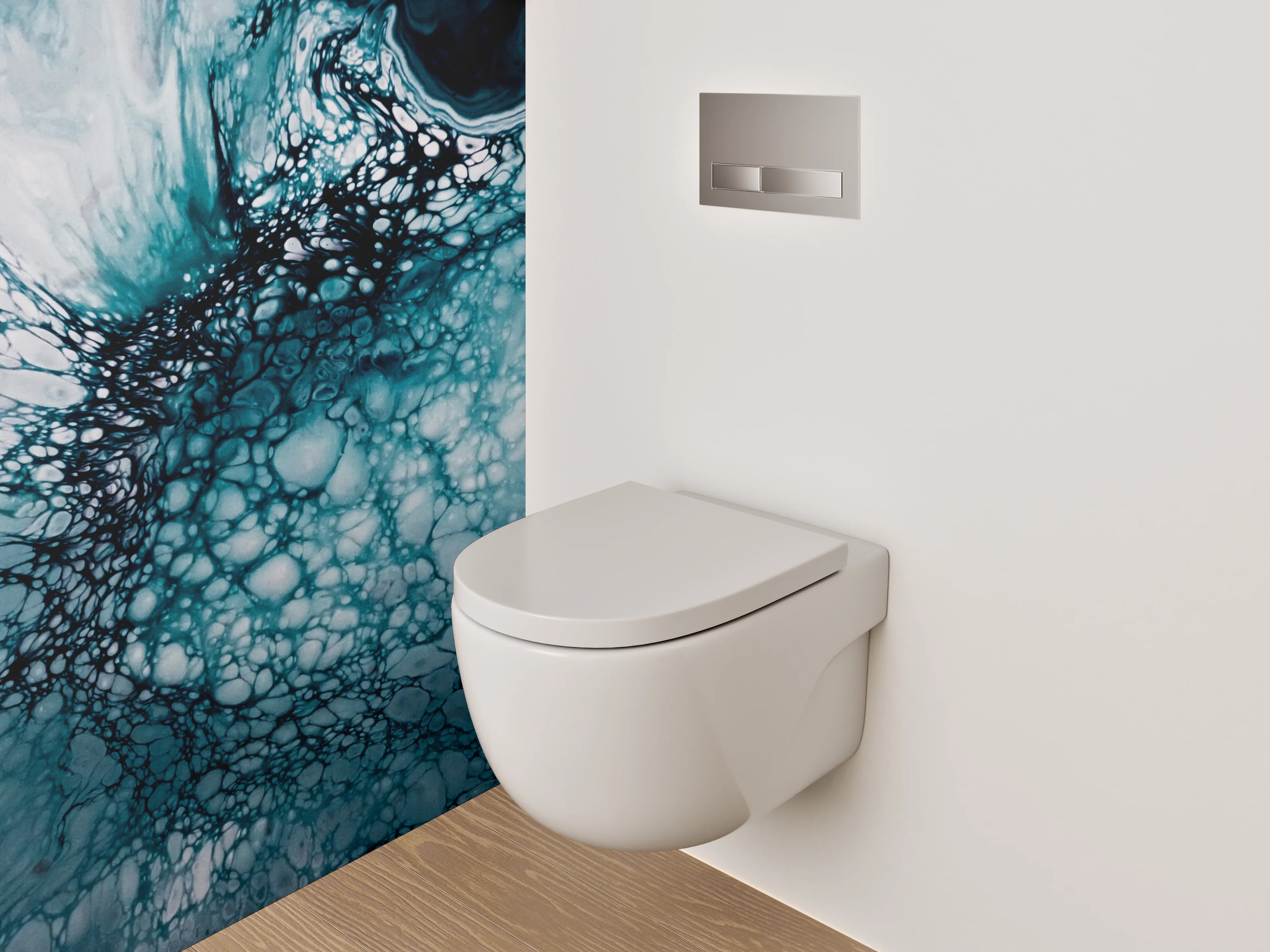 WC-Rückwand - Abstrakte blaue Marmor-Struktur