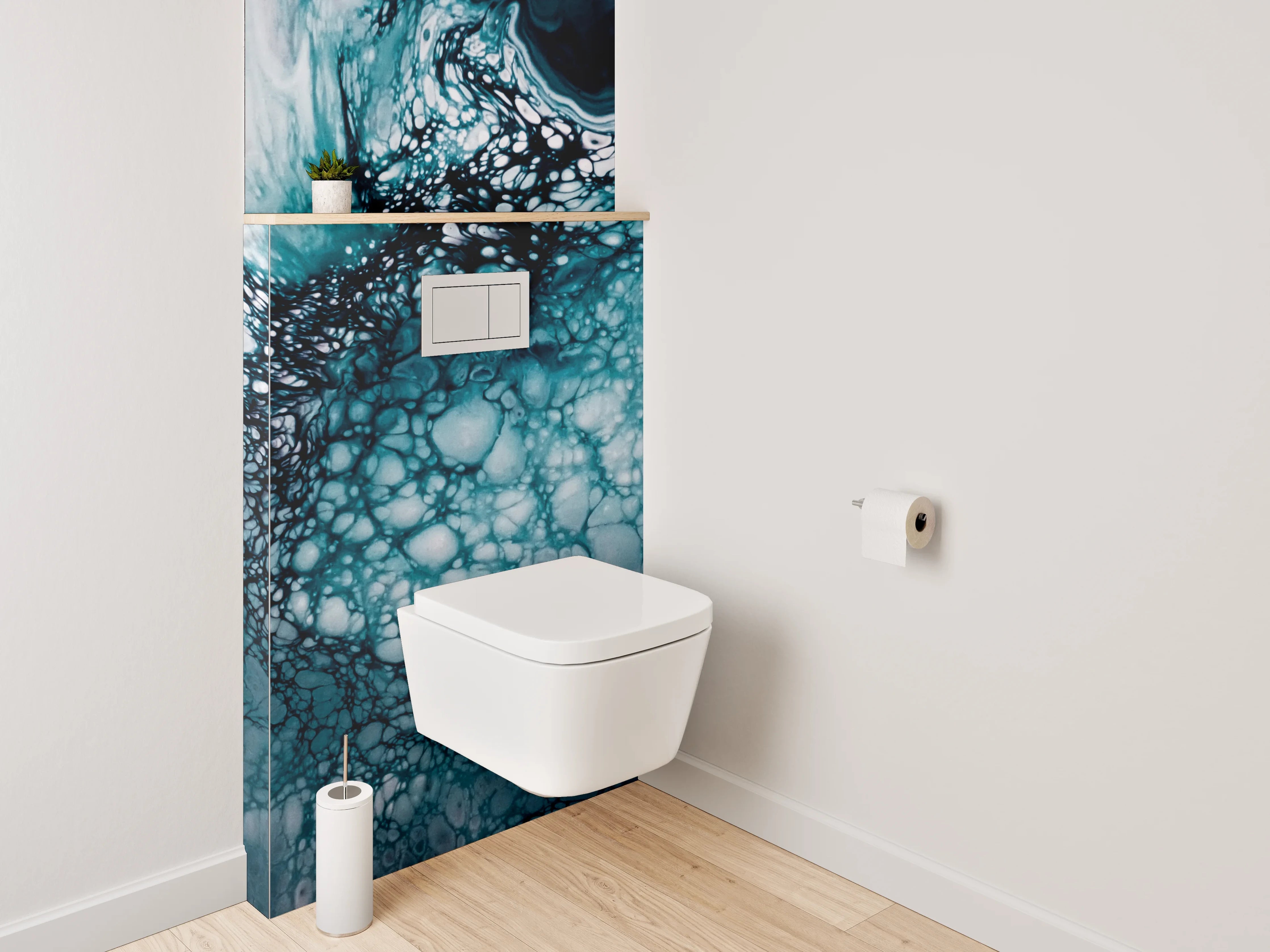 WC-Rückwand - Abstrakte blaue Marmor-Struktur