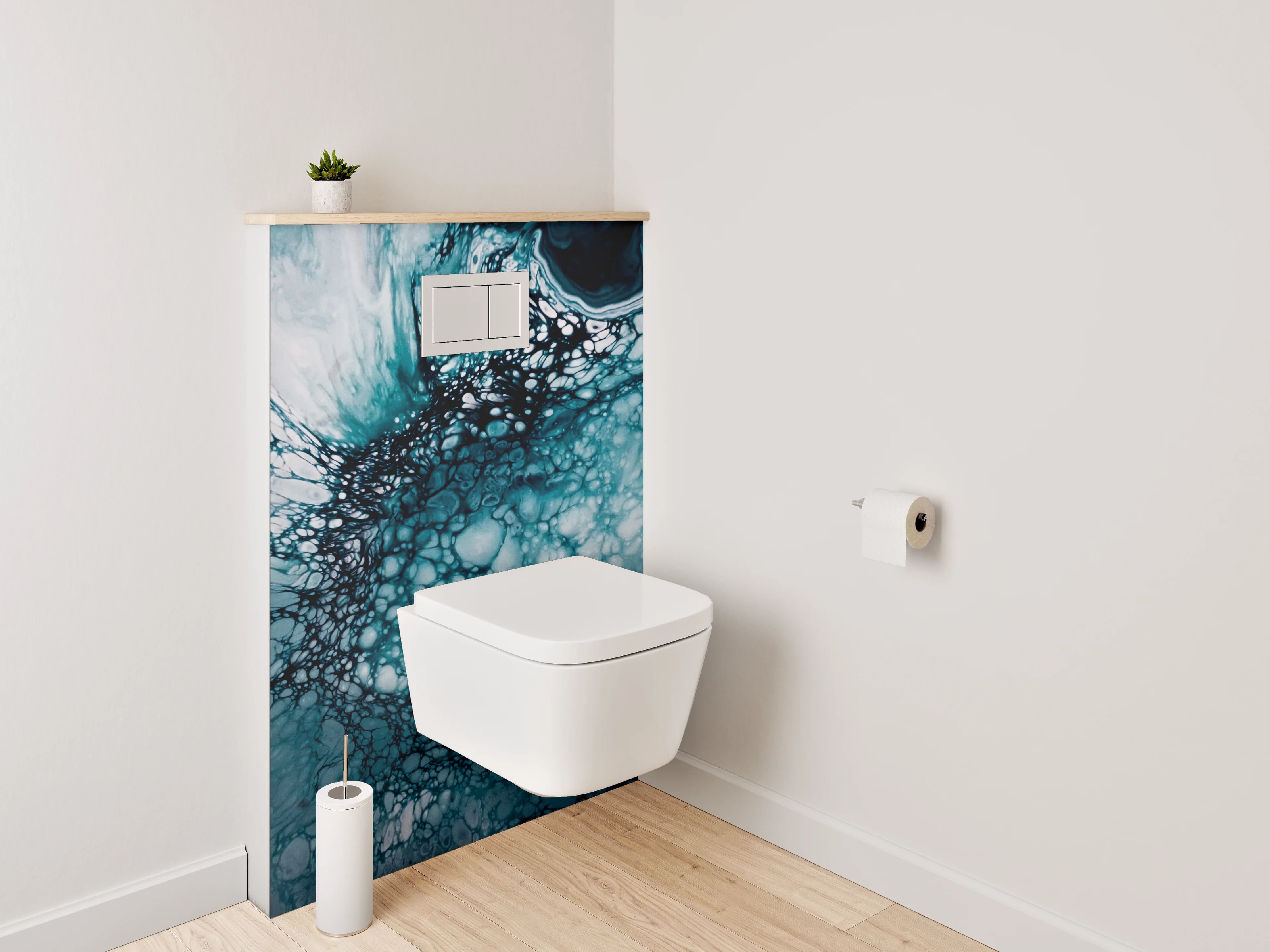 WC-Rückwand - Abstrakte blaue Marmor-Struktur