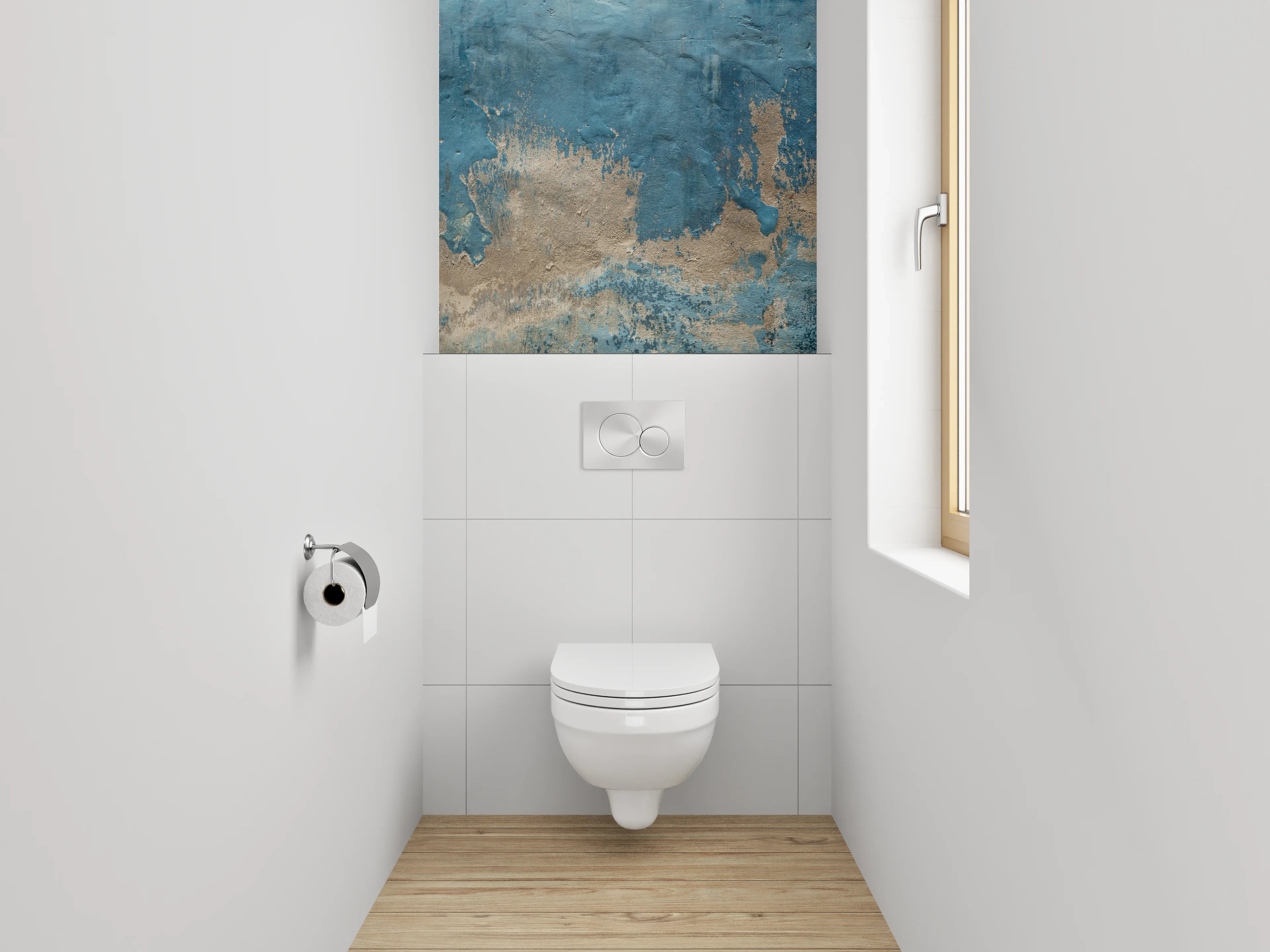 WC-Rückwand - Abstrakte blaue Wandstruktur