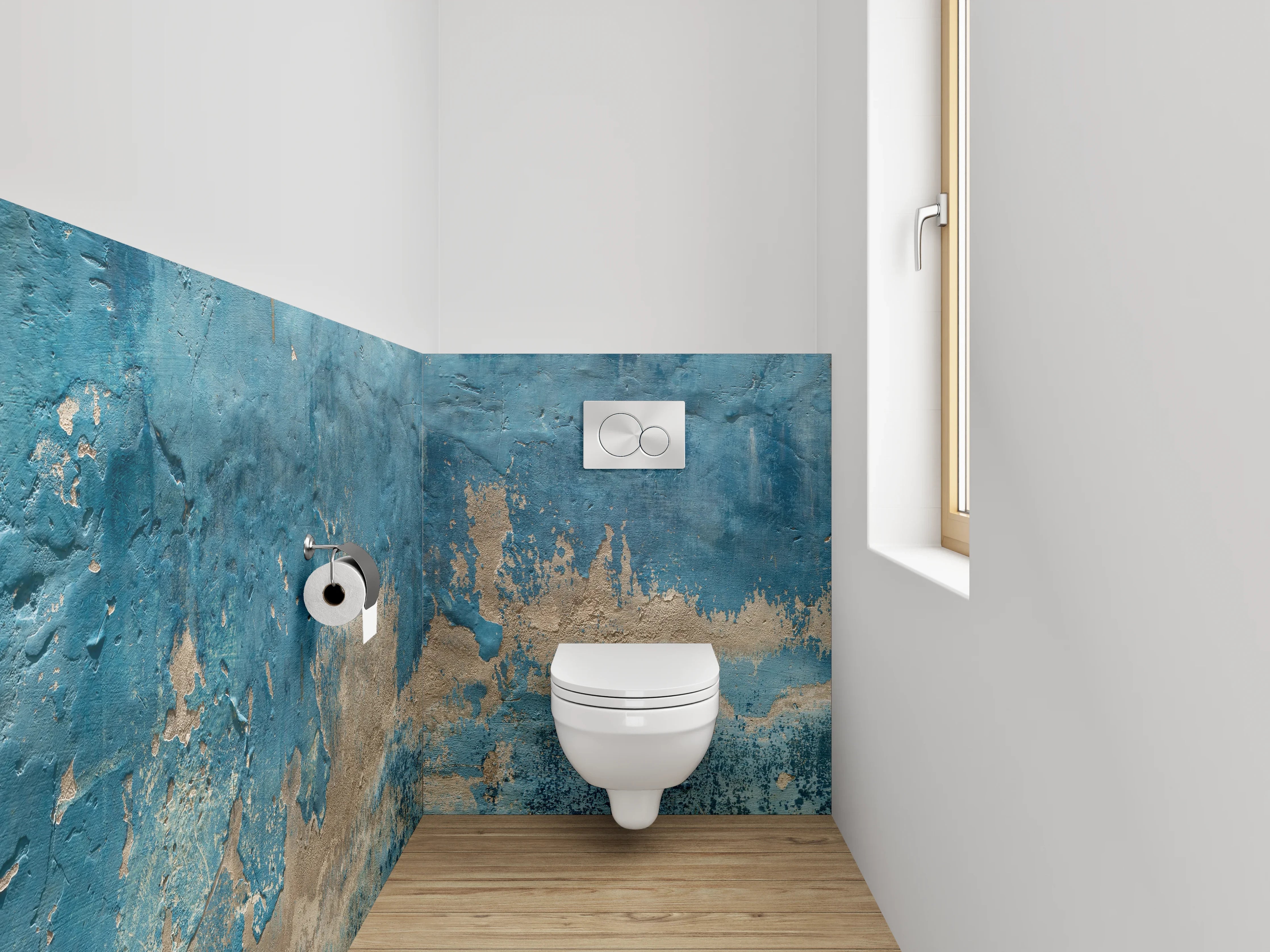 WC-Rückwand - Abstrakte blaue Wandstruktur