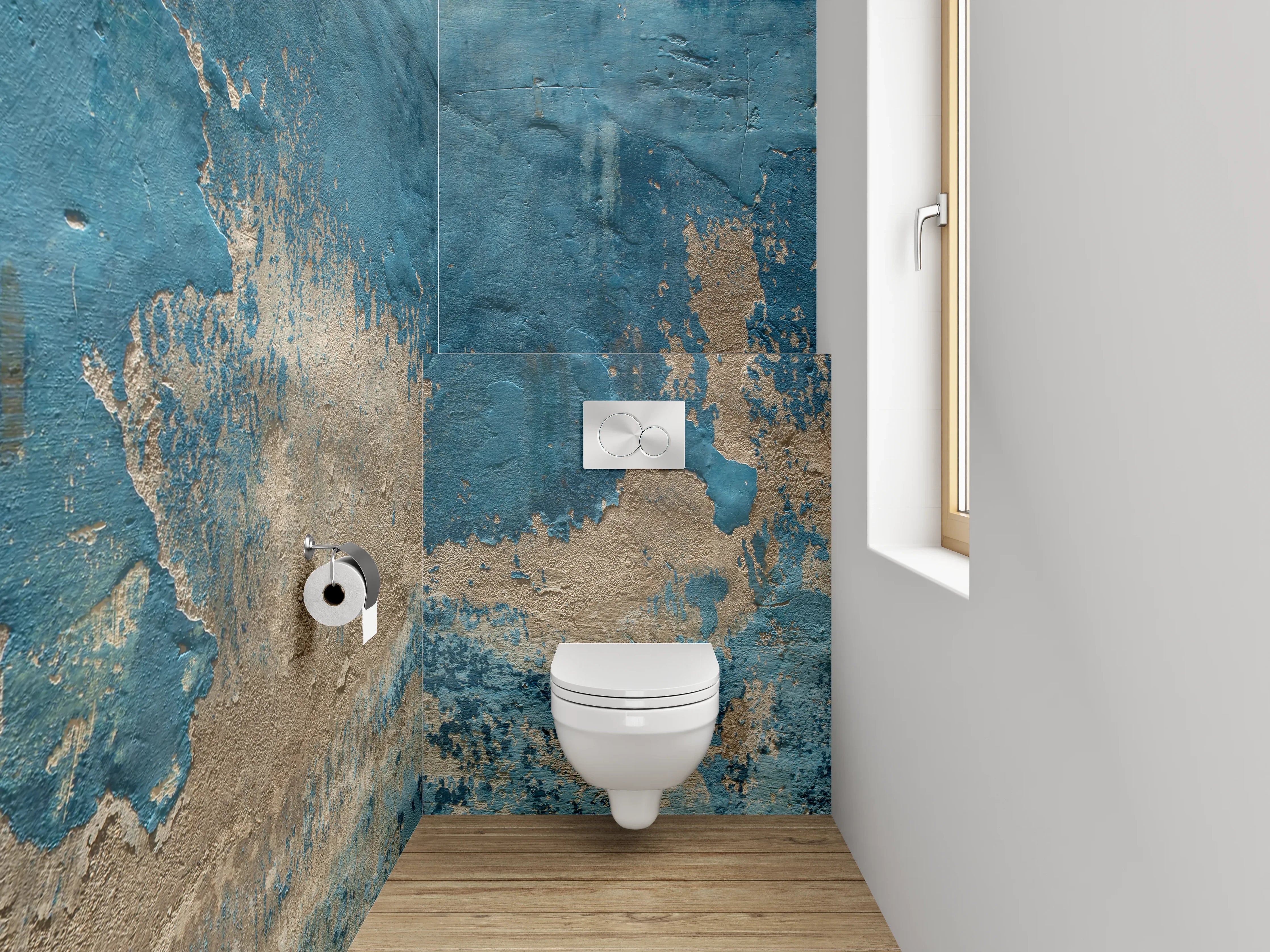 WC-Rückwand - Abstrakte blaue Wandstruktur