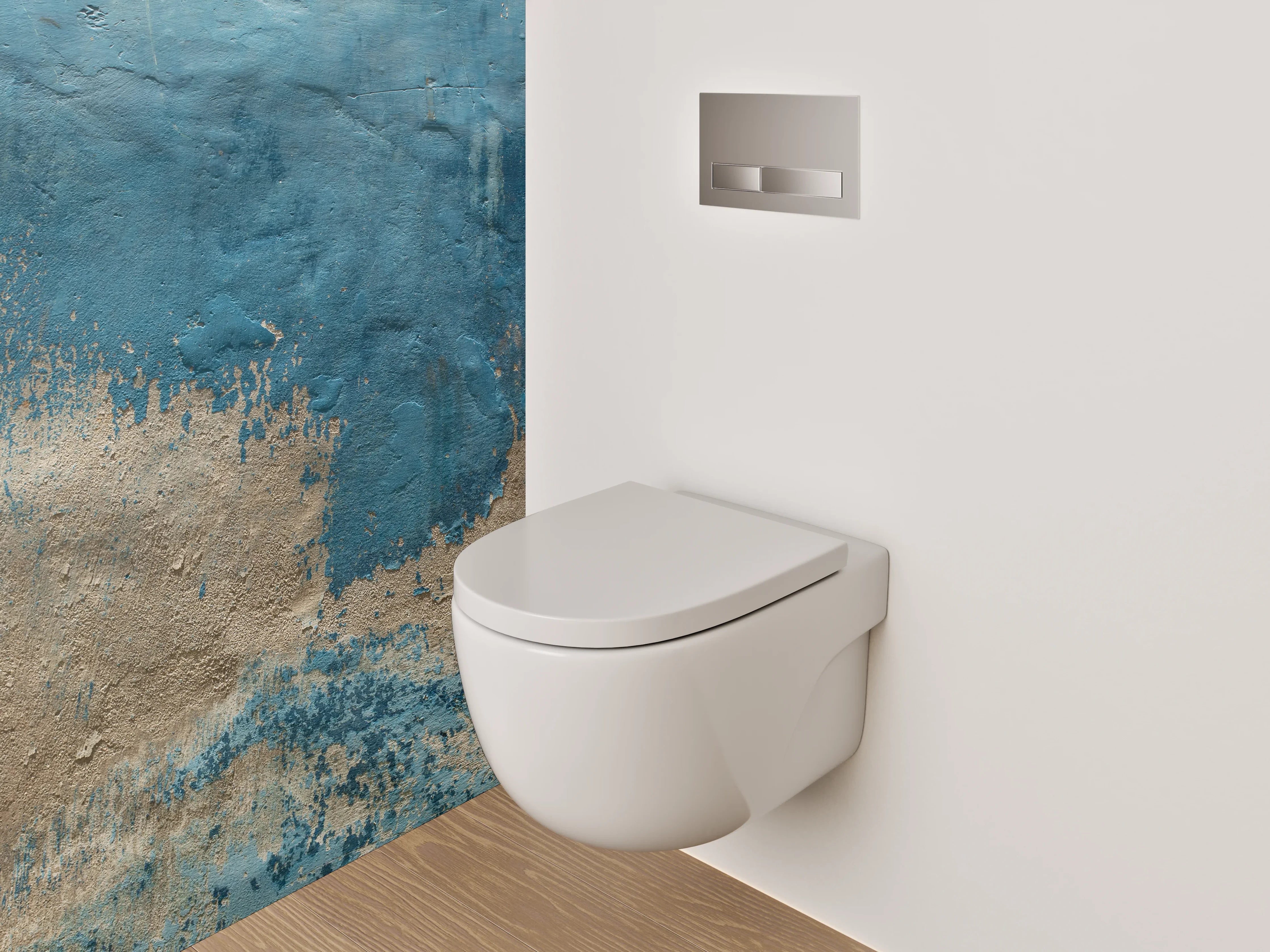 WC-Rückwand - Abstrakte blaue Wandstruktur