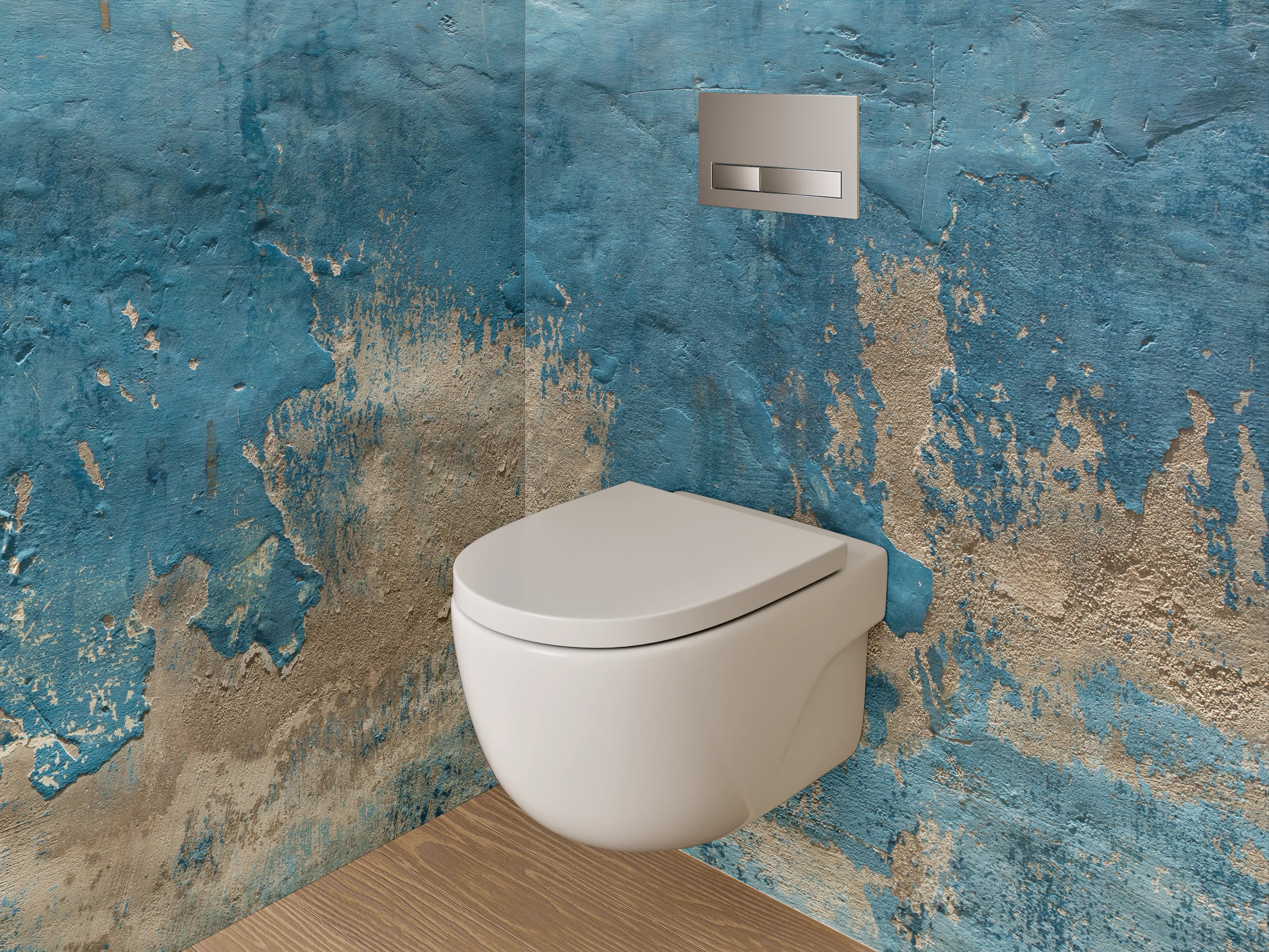 WC-Rückwand - Abstrakte blaue Wandstruktur
