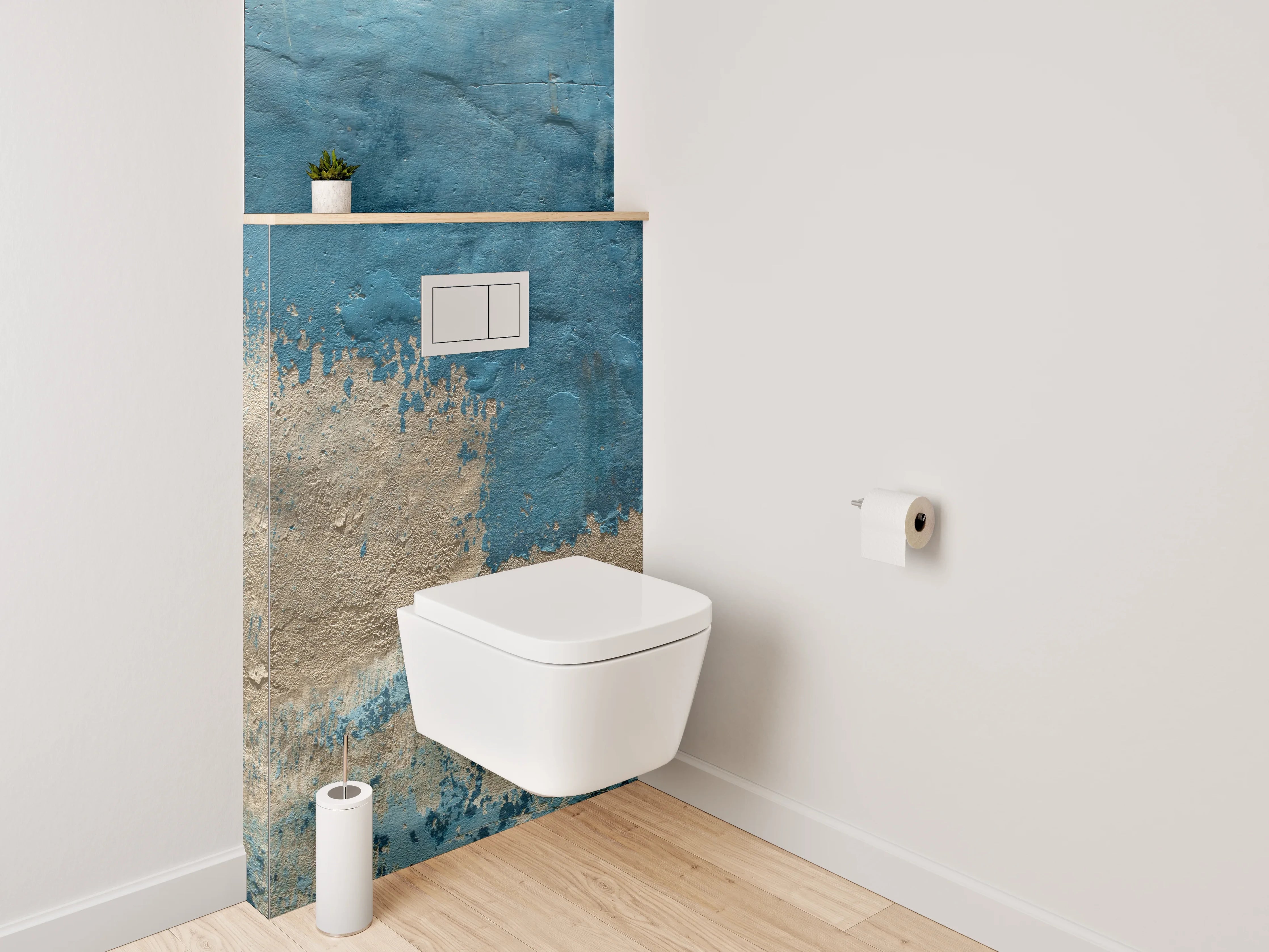 WC-Rückwand - Abstrakte blaue Wandstruktur