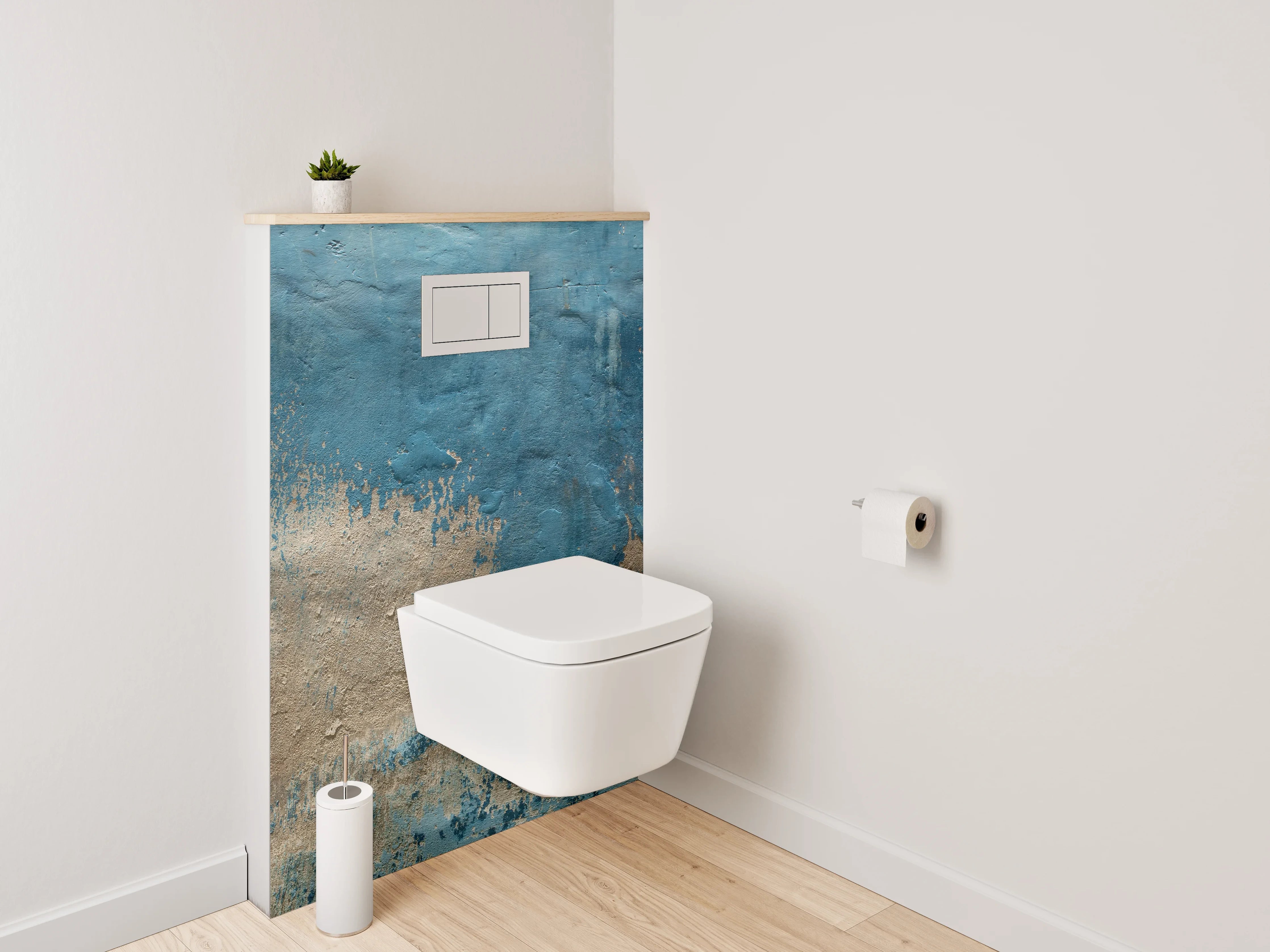 WC-Rückwand - Abstrakte blaue Wandstruktur