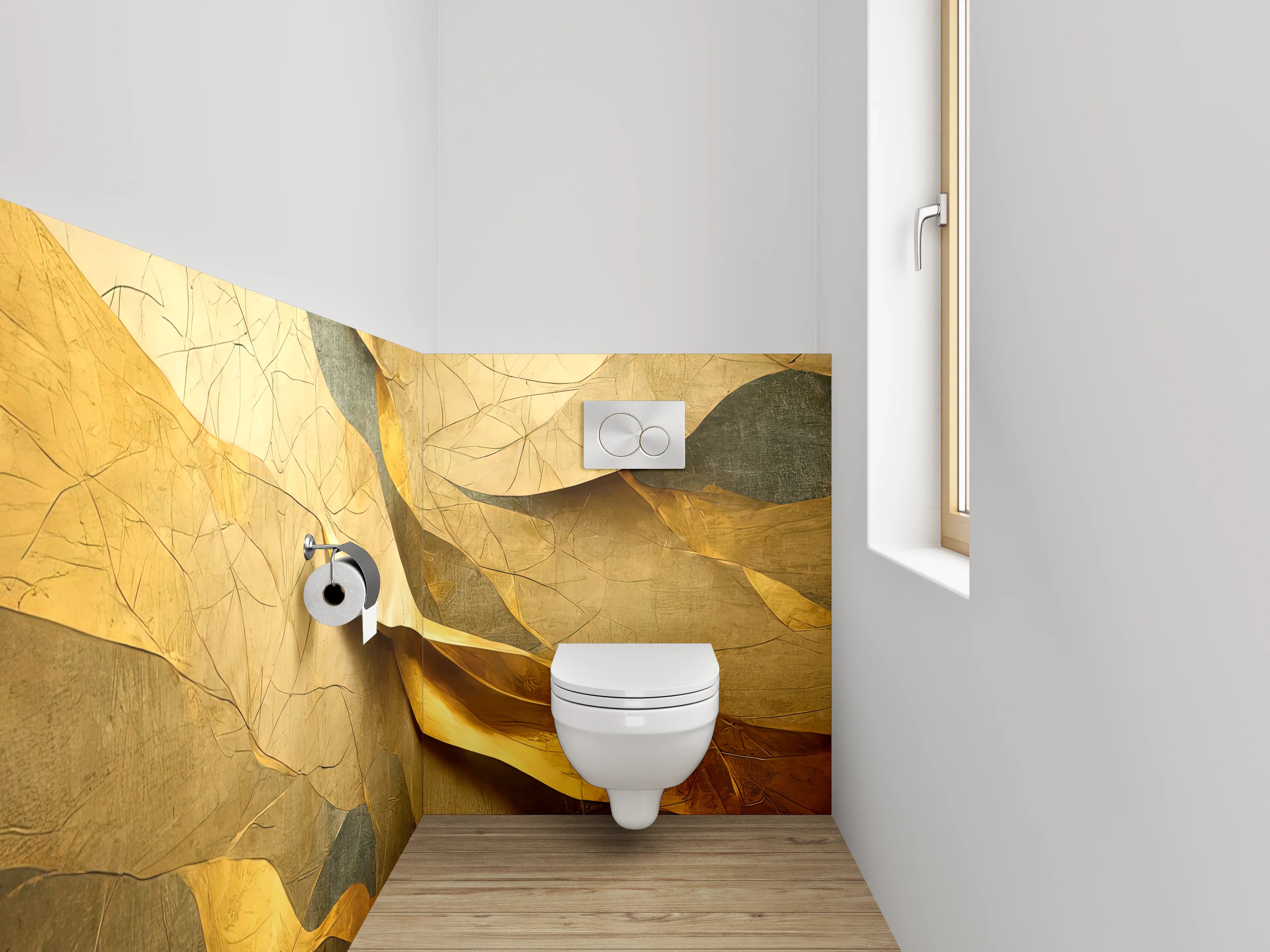 WC-Rückwand - Abstrakte goldene Struktur Kunstmotiv