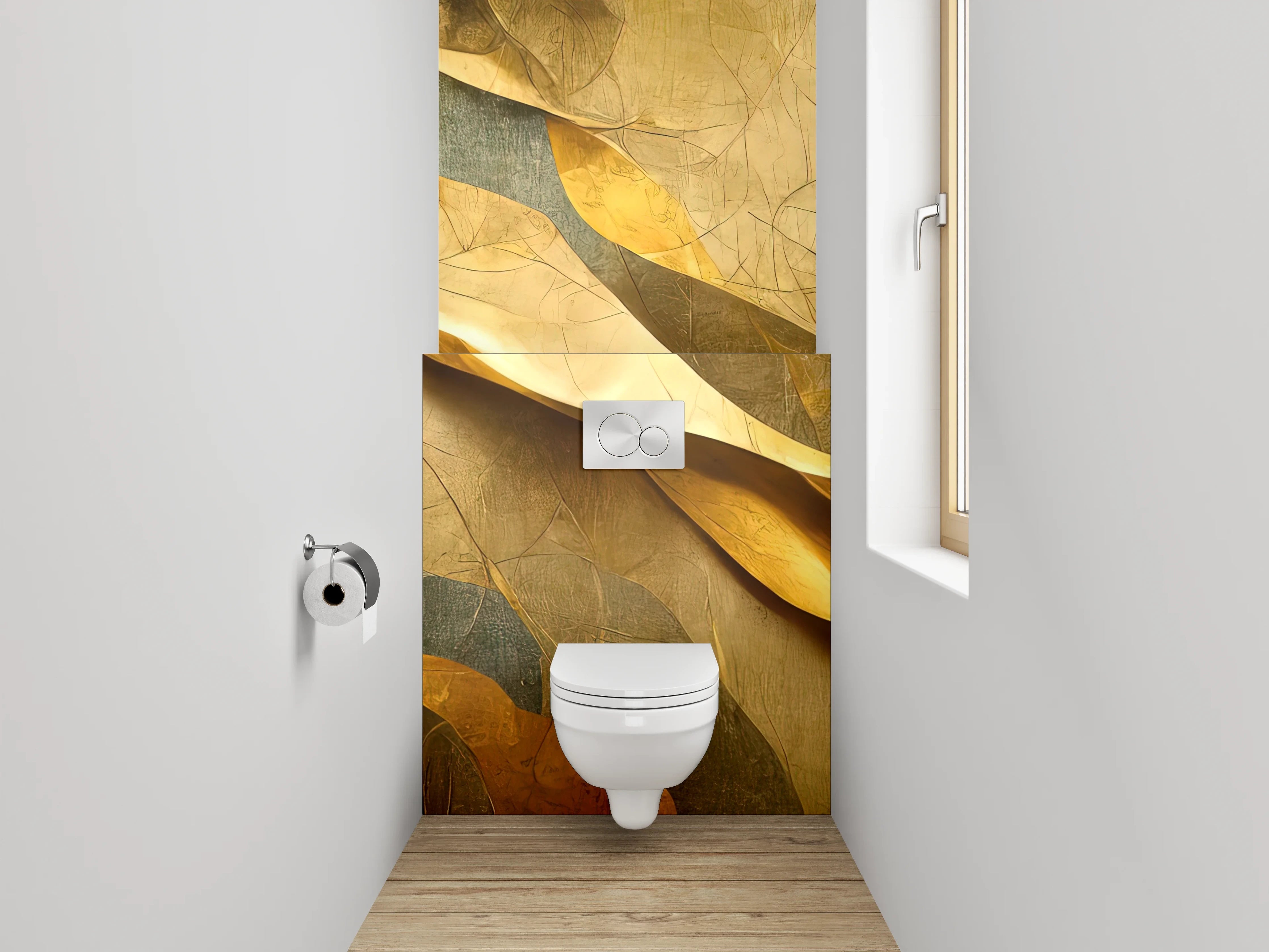 WC-Rückwand - Abstrakte goldene Struktur Kunstmotiv