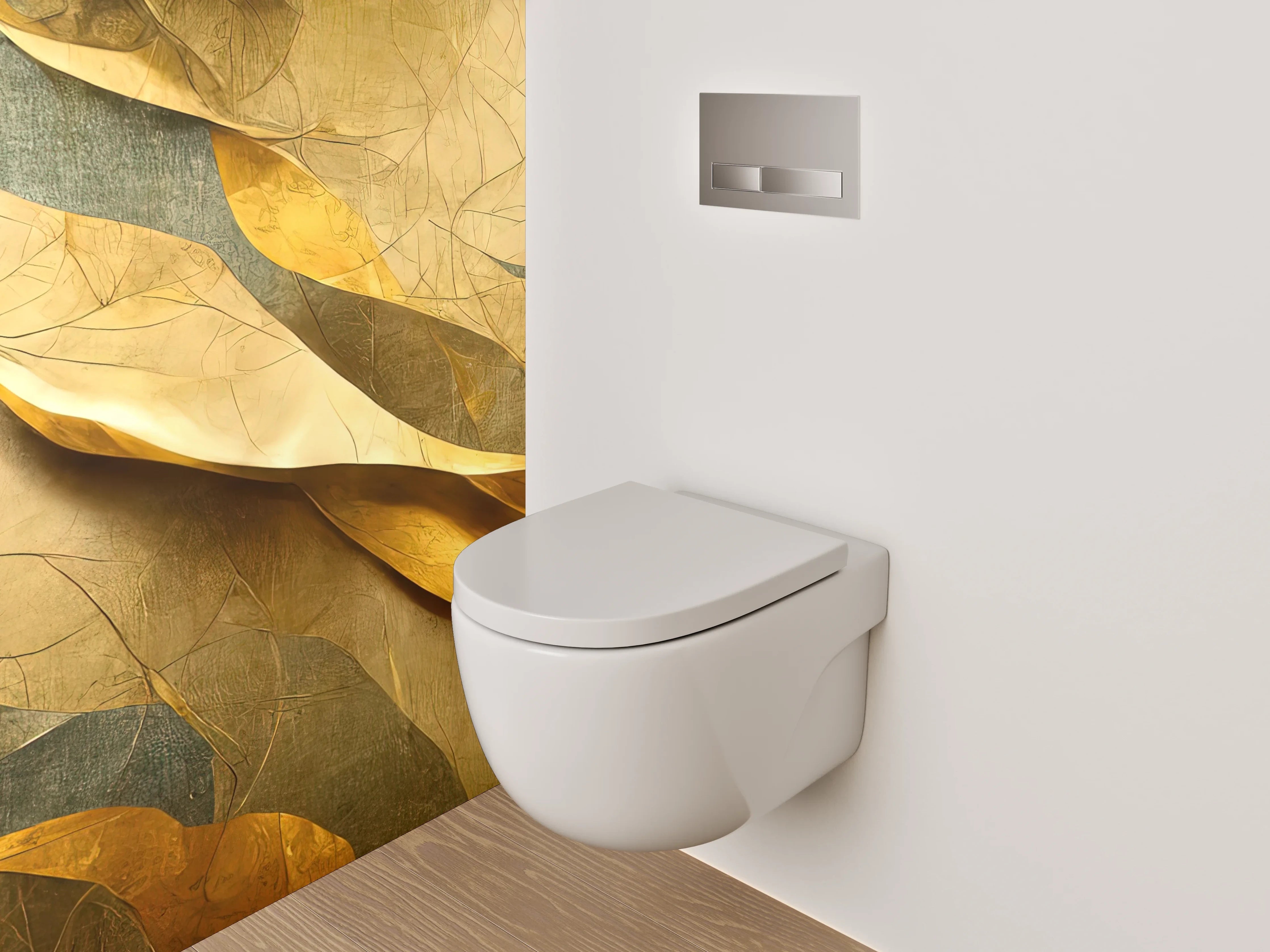WC-Rückwand - Abstrakte goldene Struktur Kunstmotiv