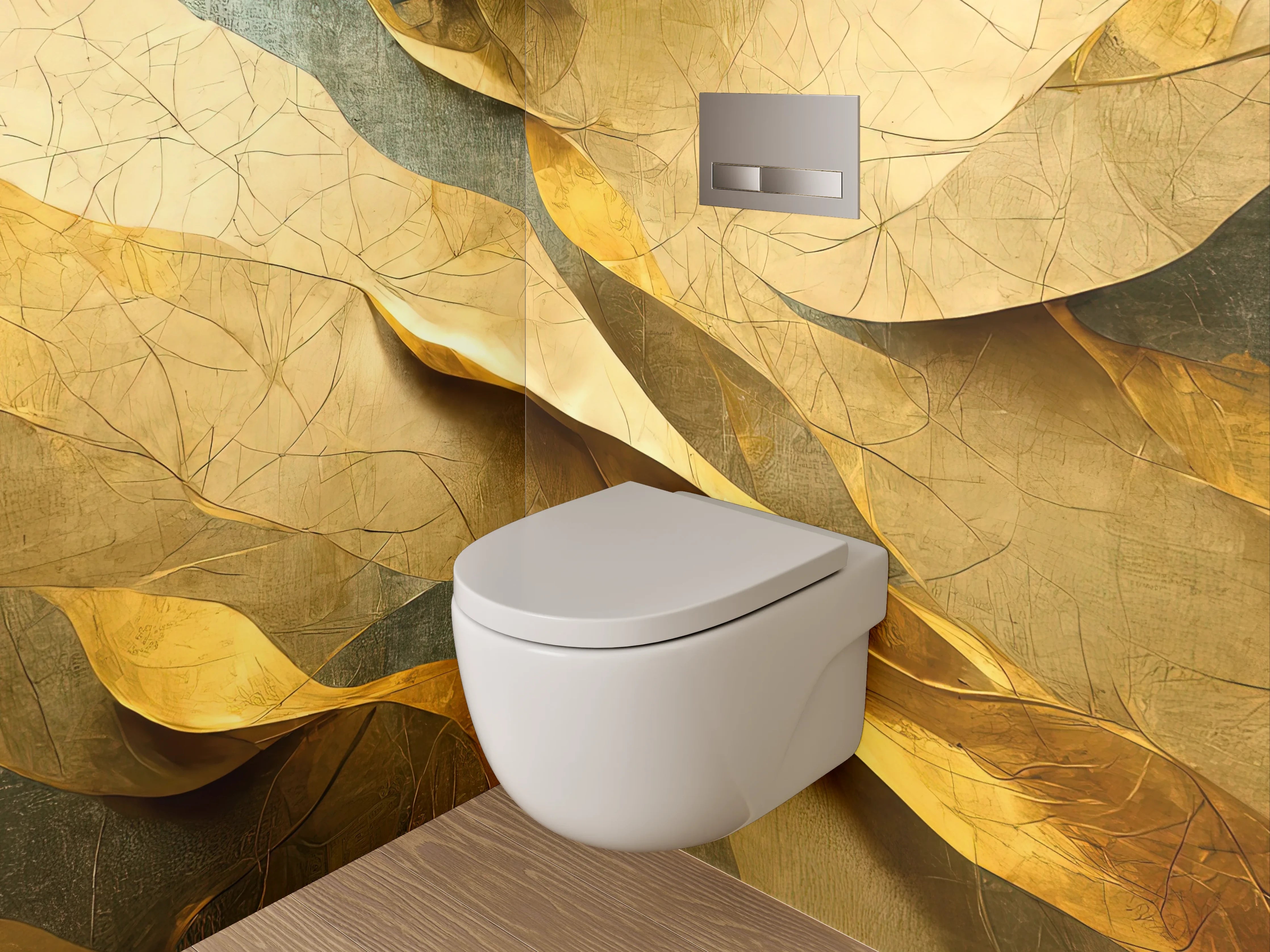 WC-Rückwand - Abstrakte goldene Struktur Kunstmotiv