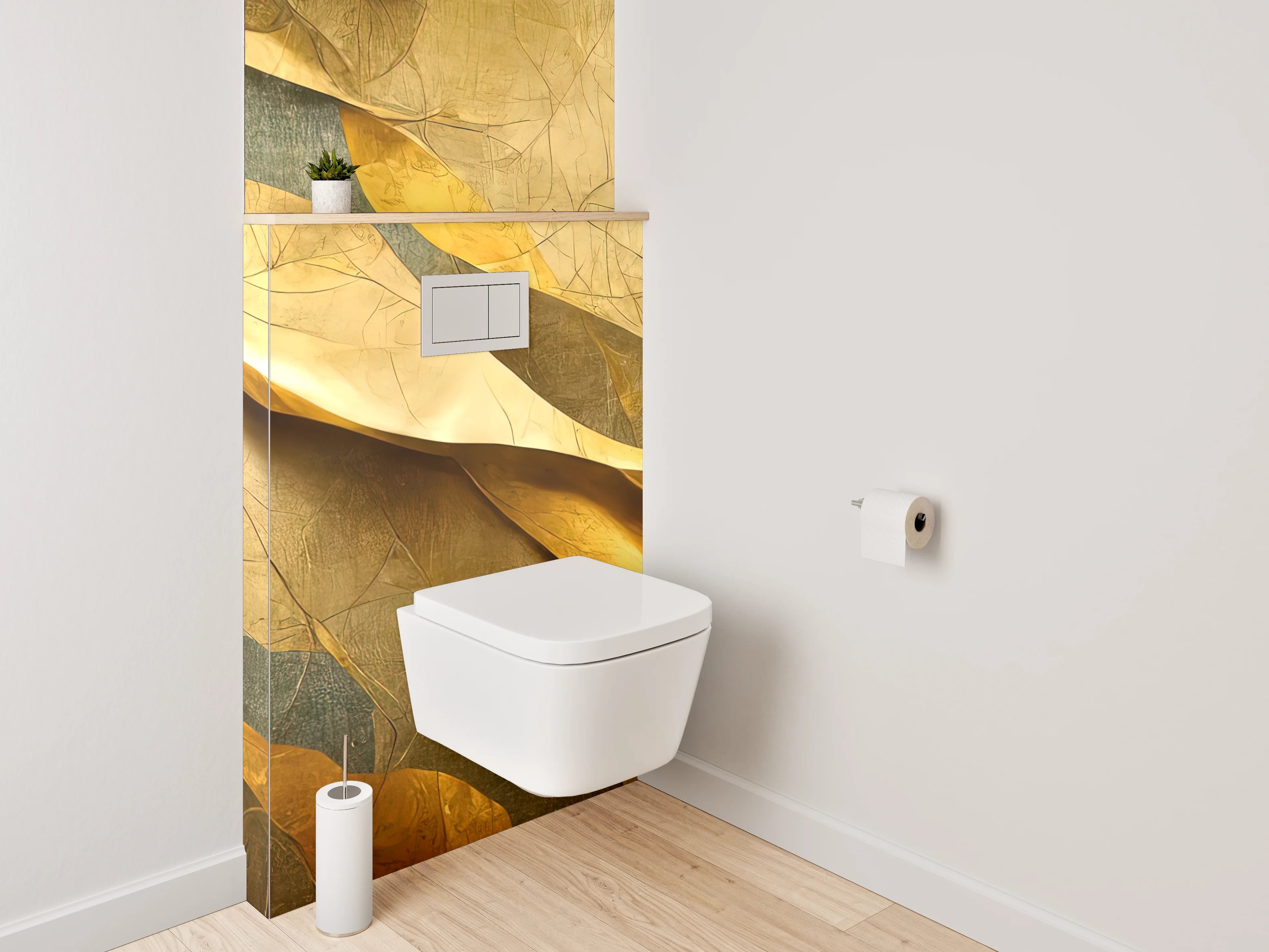 WC-Rückwand - Abstrakte goldene Struktur Kunstmotiv