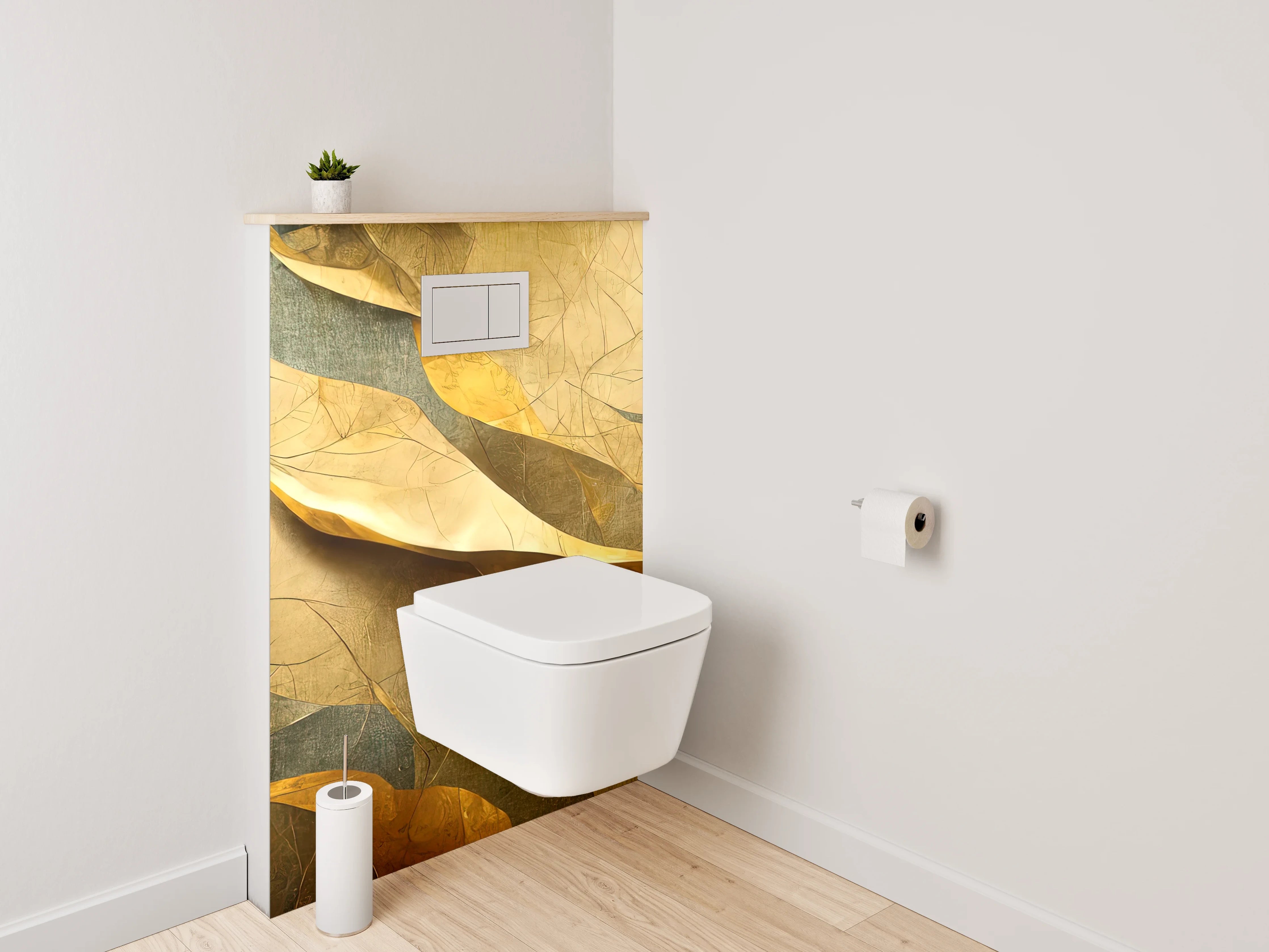 WC-Rückwand - Abstrakte goldene Struktur Kunstmotiv