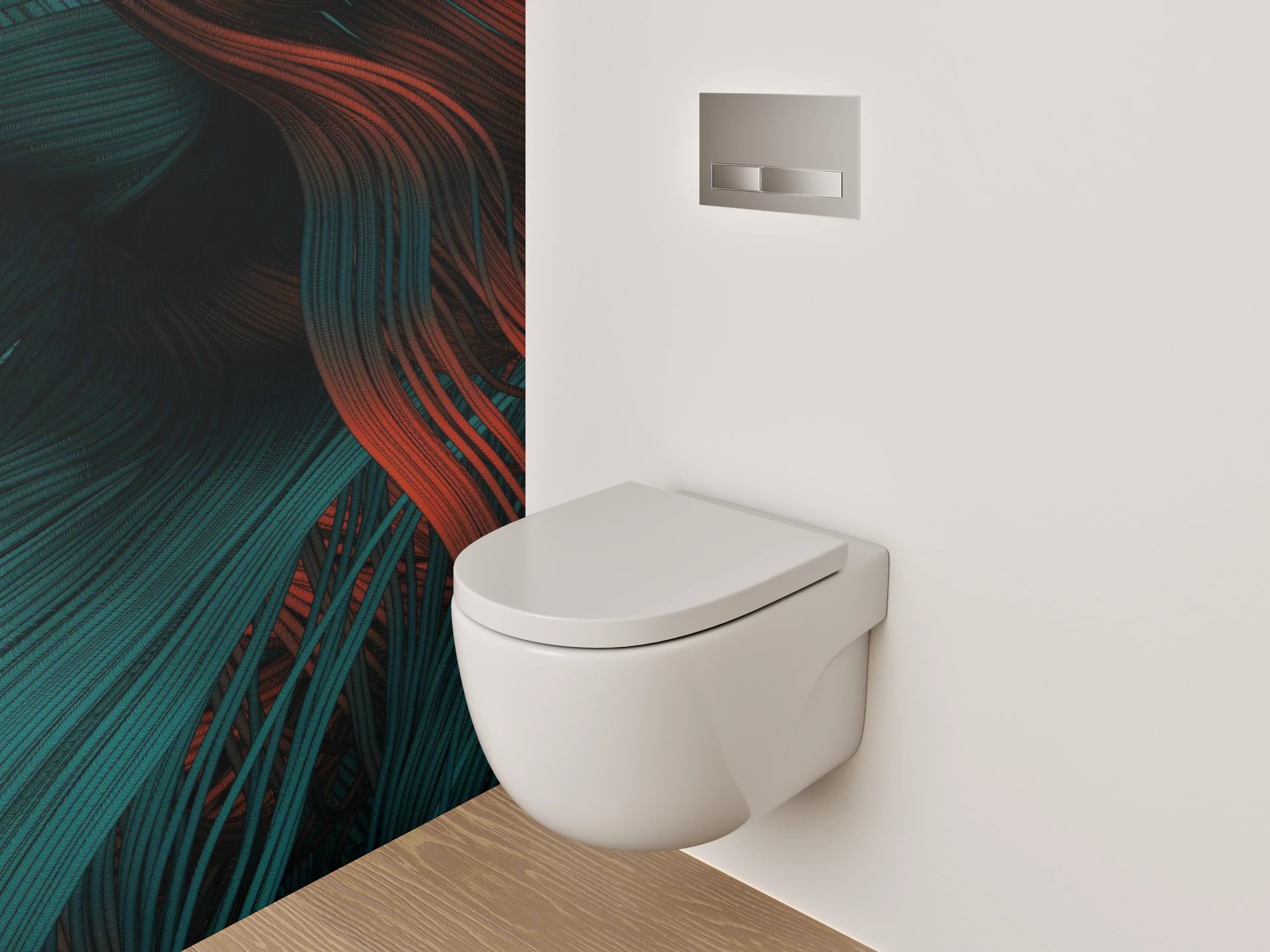 WC-Rückwand - Abstrakte rot-blaue Struktur