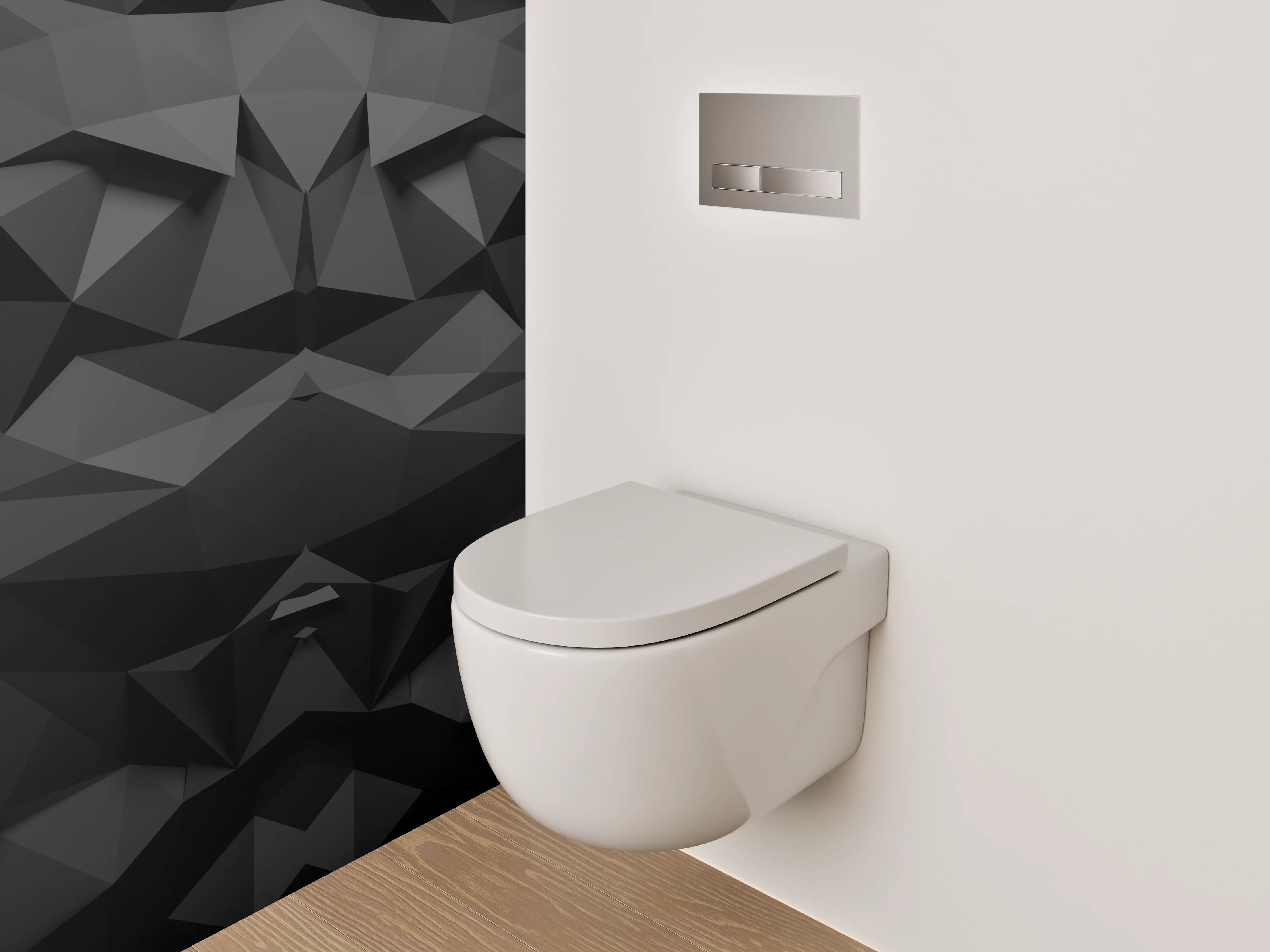 WC-Rückwand - Abstrakte schwarze 3D-Struktur Muster