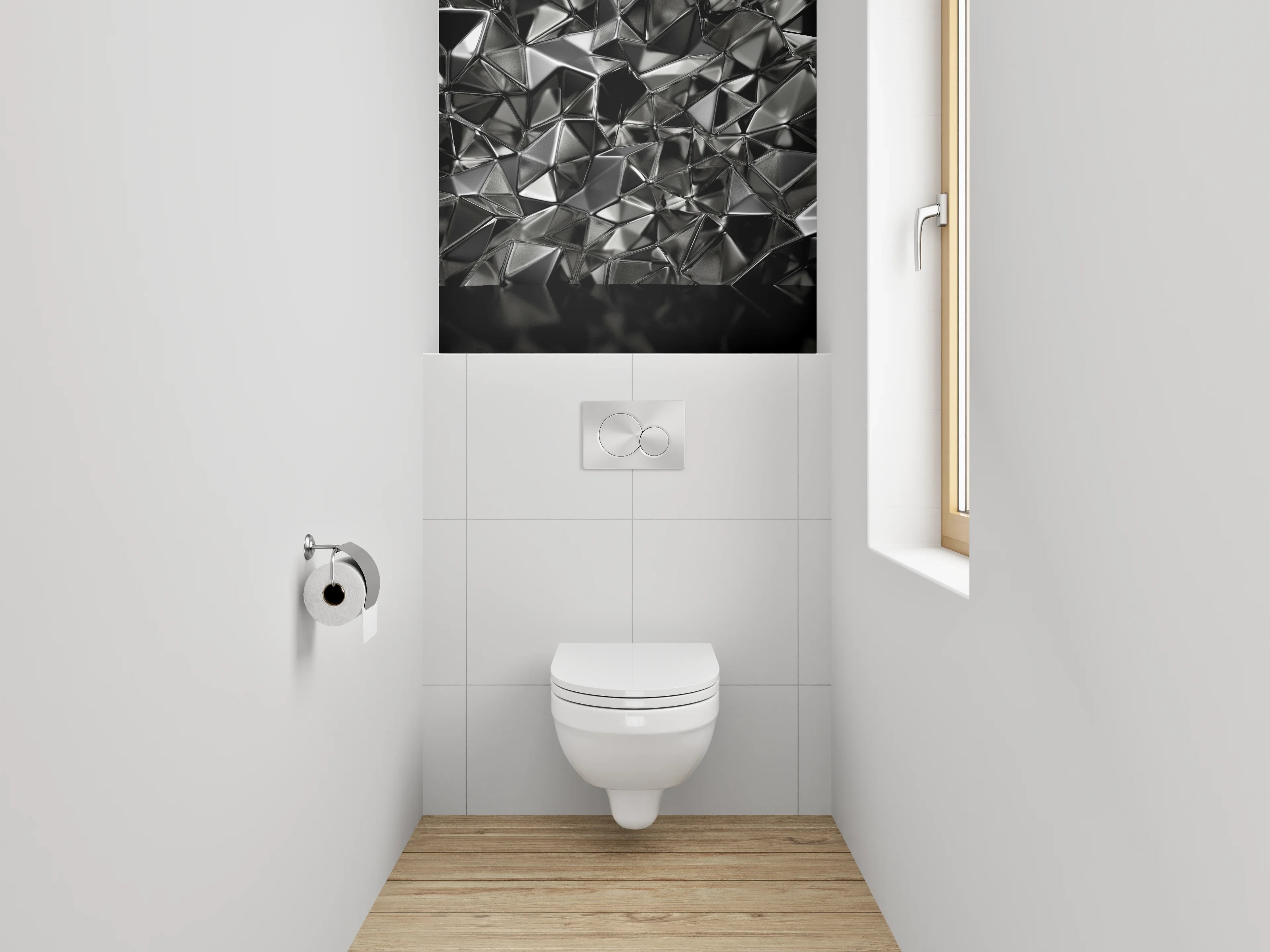 WC-Rückwand - Abstrakte schwarze Metall-Optik