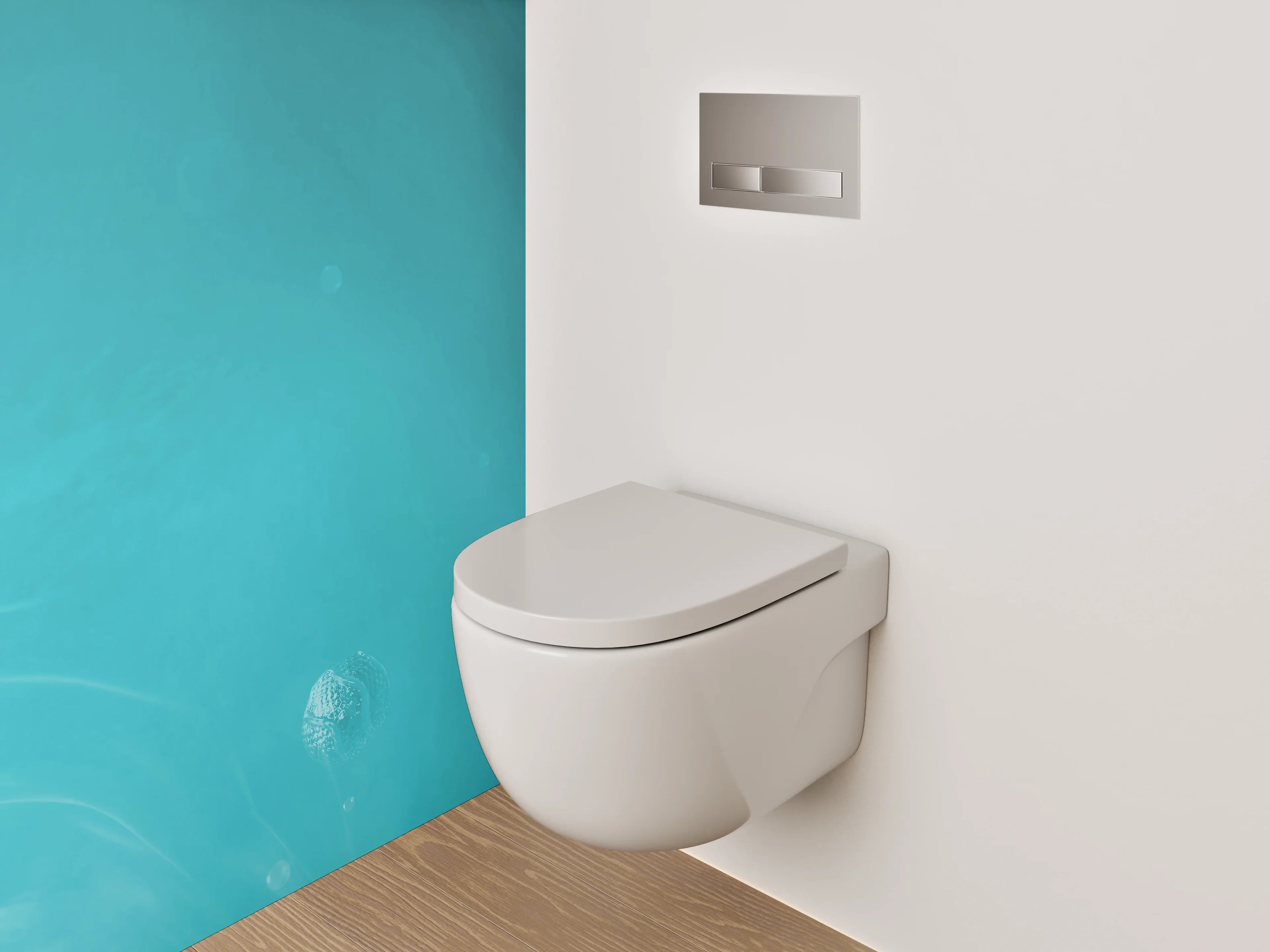 WC-Rückwand - Abstrakte türkise Wasserstruktur