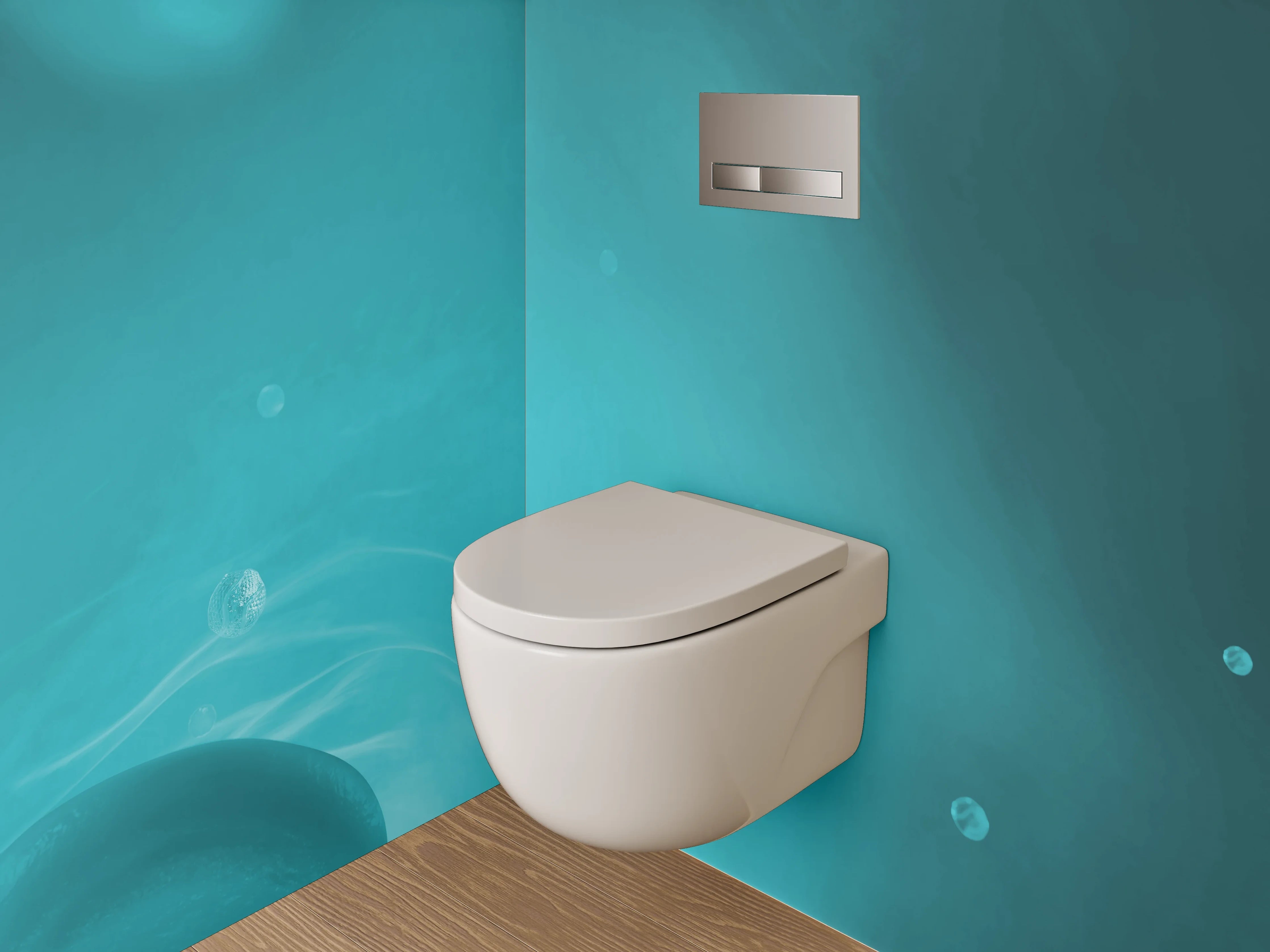 WC-Rückwand - Abstrakte türkise Wasserstruktur