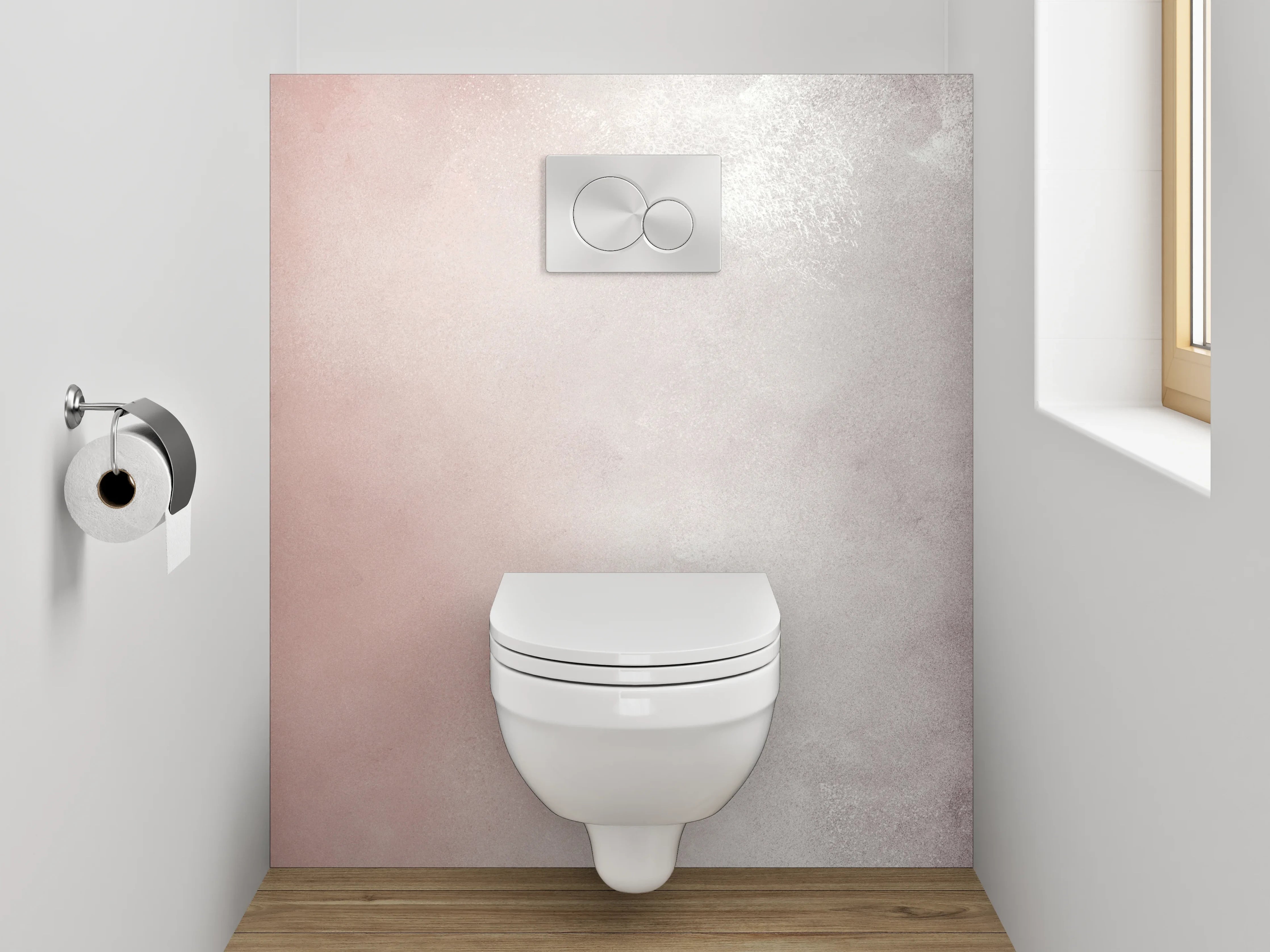 WC-Rückwand - Abstrakte weiße Marmor-Optik