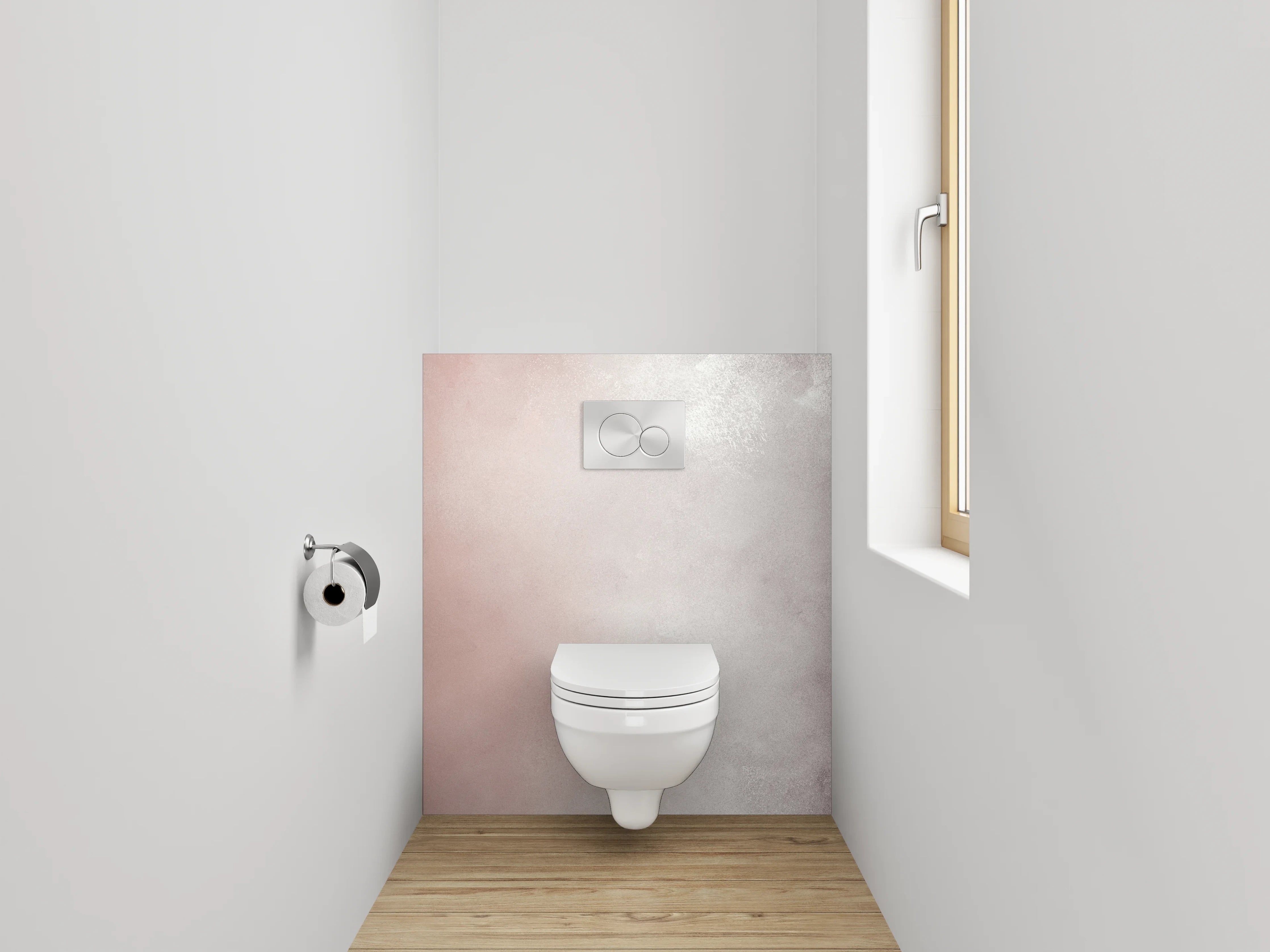 WC-Rückwand - Abstrakte weiße Marmor-Optik