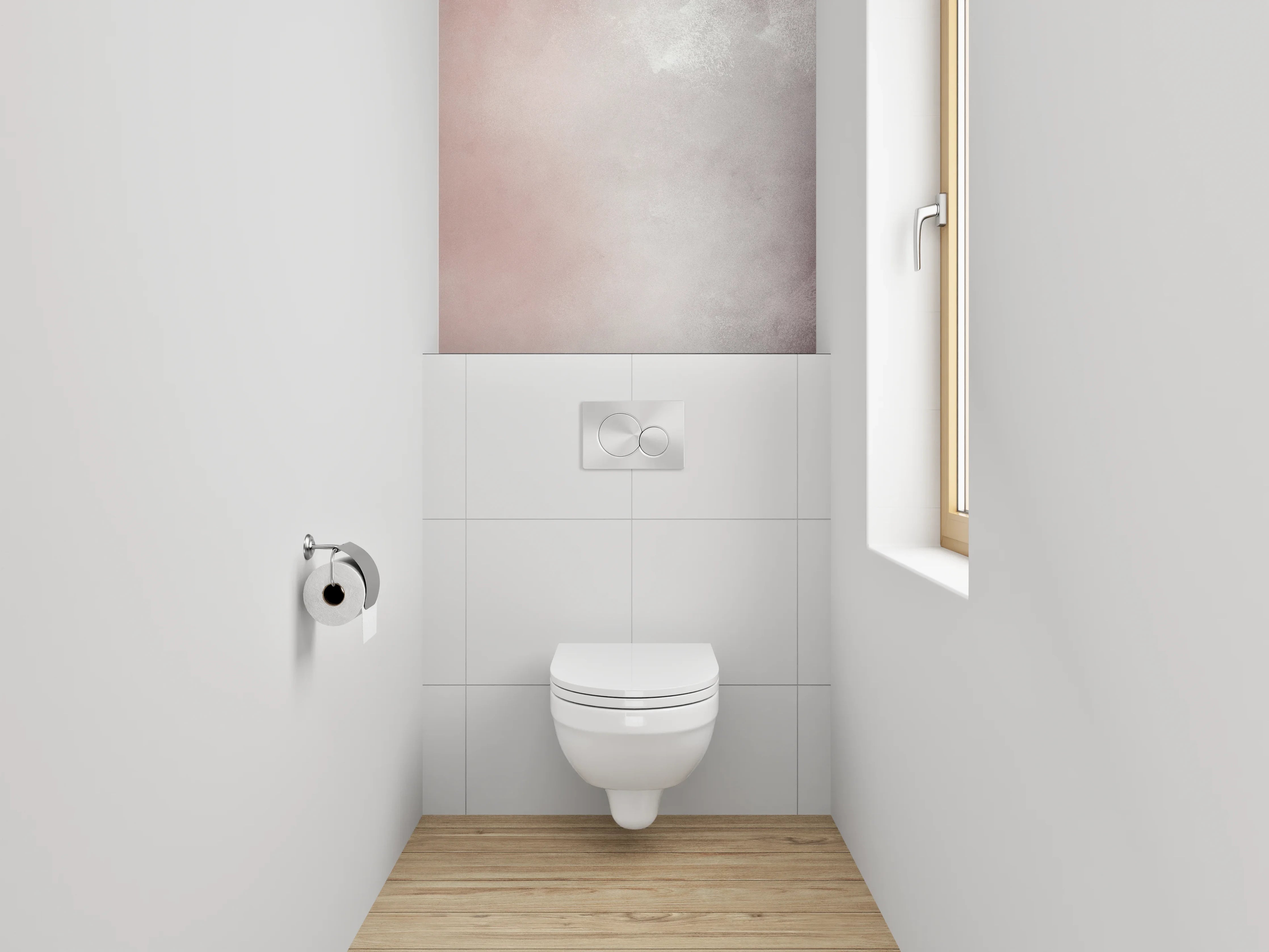 WC-Rückwand - Abstrakte weiße Marmor-Optik