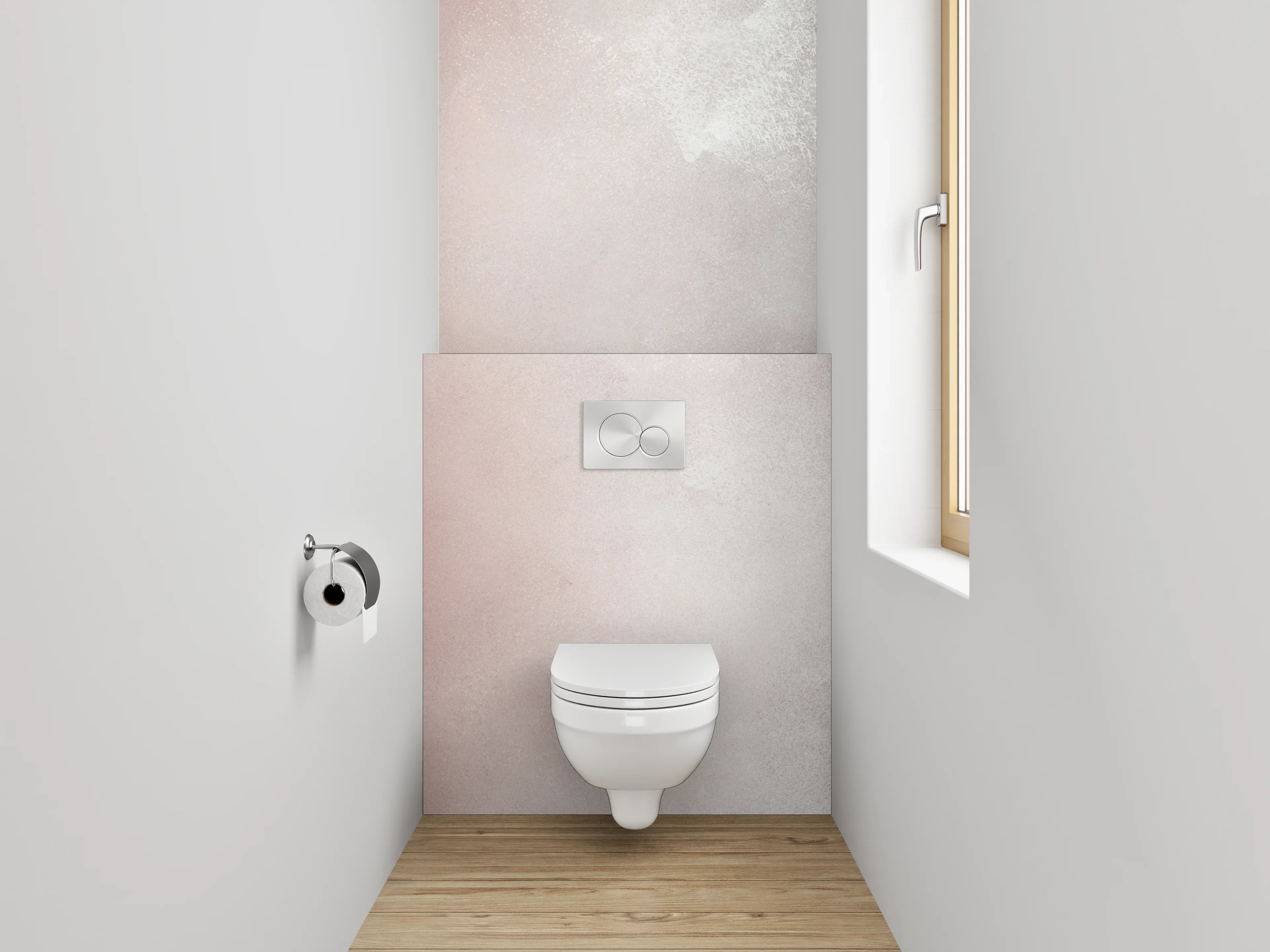 WC-Rückwand - Abstrakte weiße Marmor-Optik