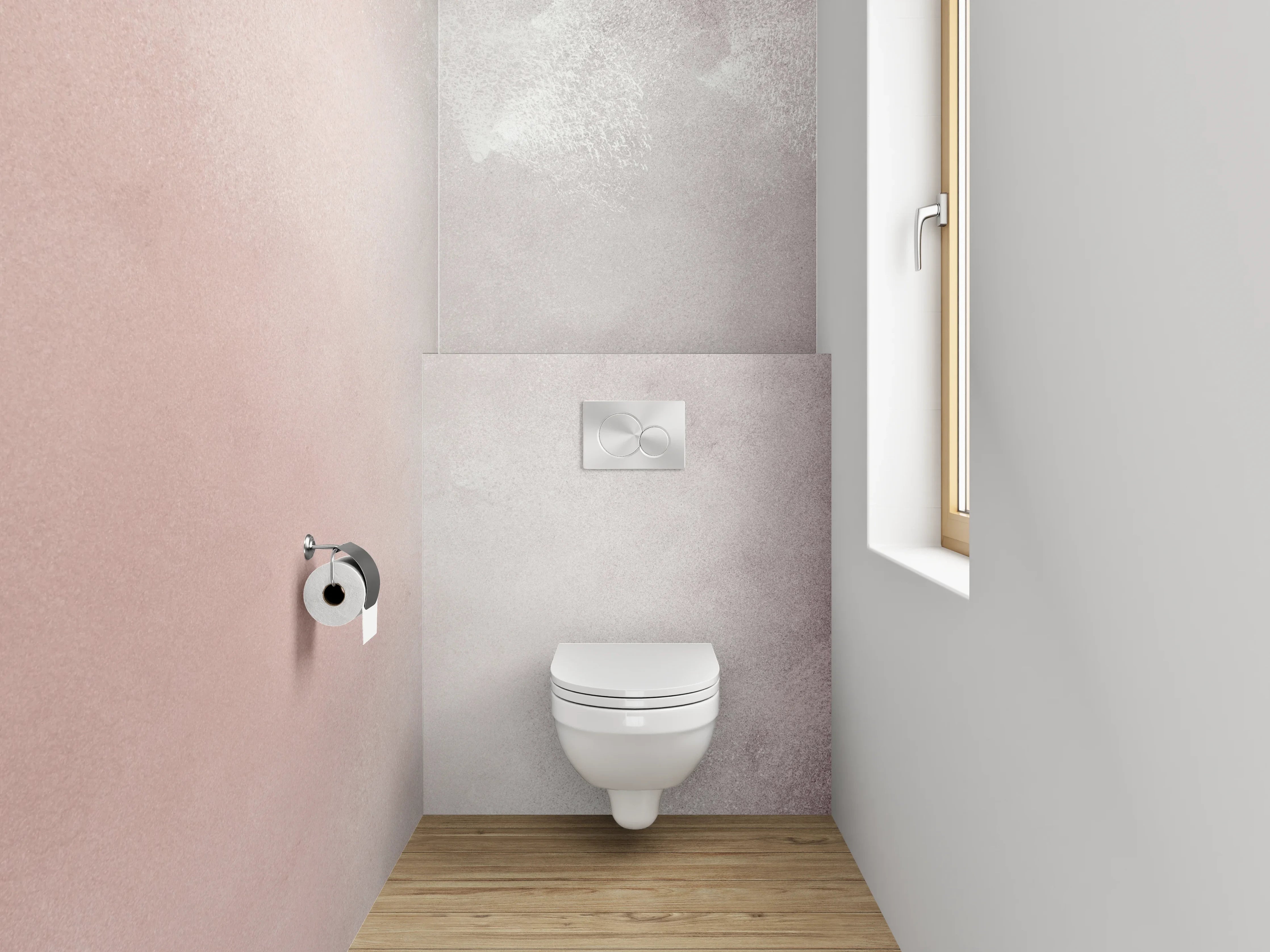 WC-Rückwand - Abstrakte weiße Marmor-Optik