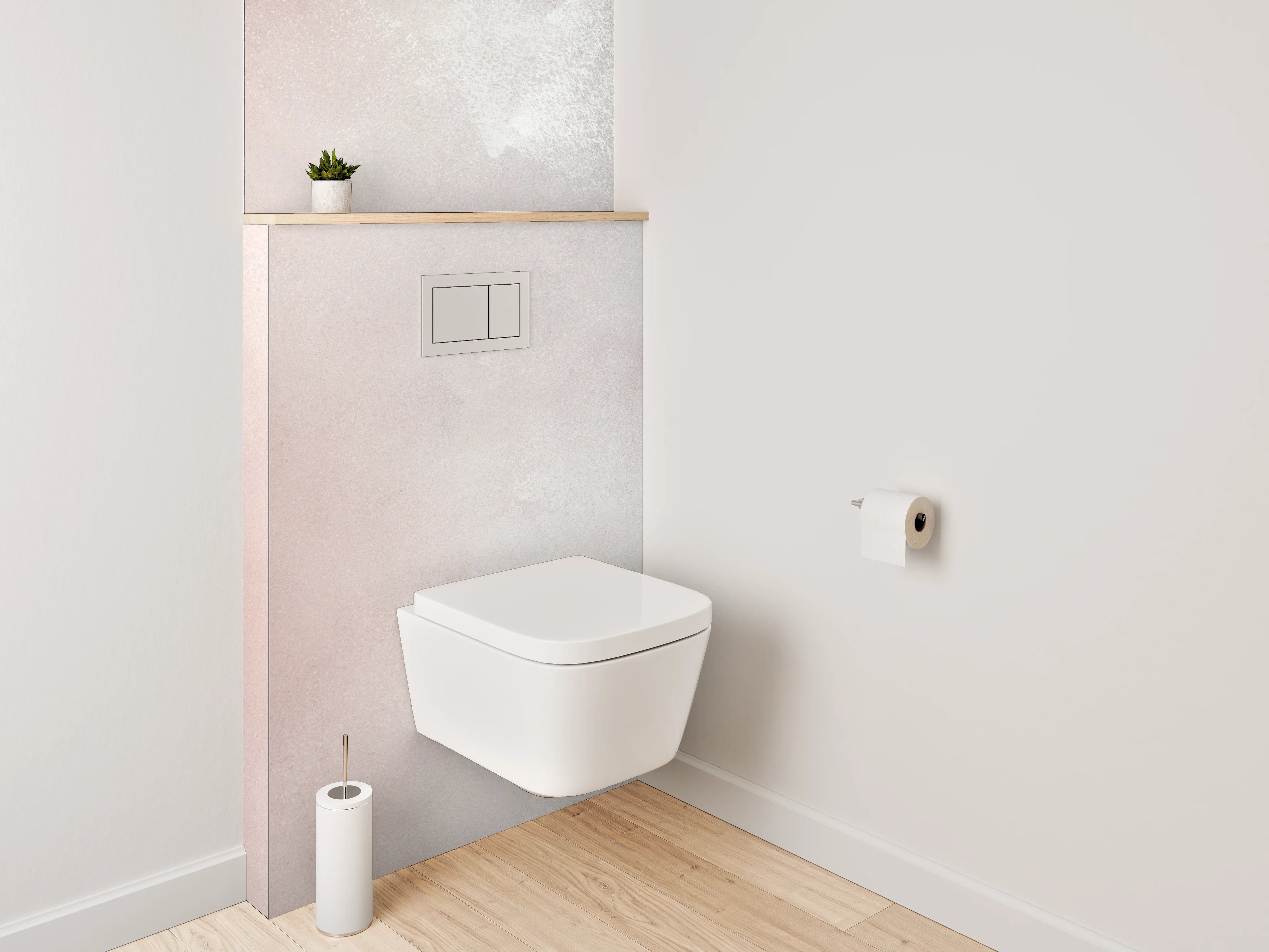 WC-Rückwand - Abstrakte weiße Marmor-Optik