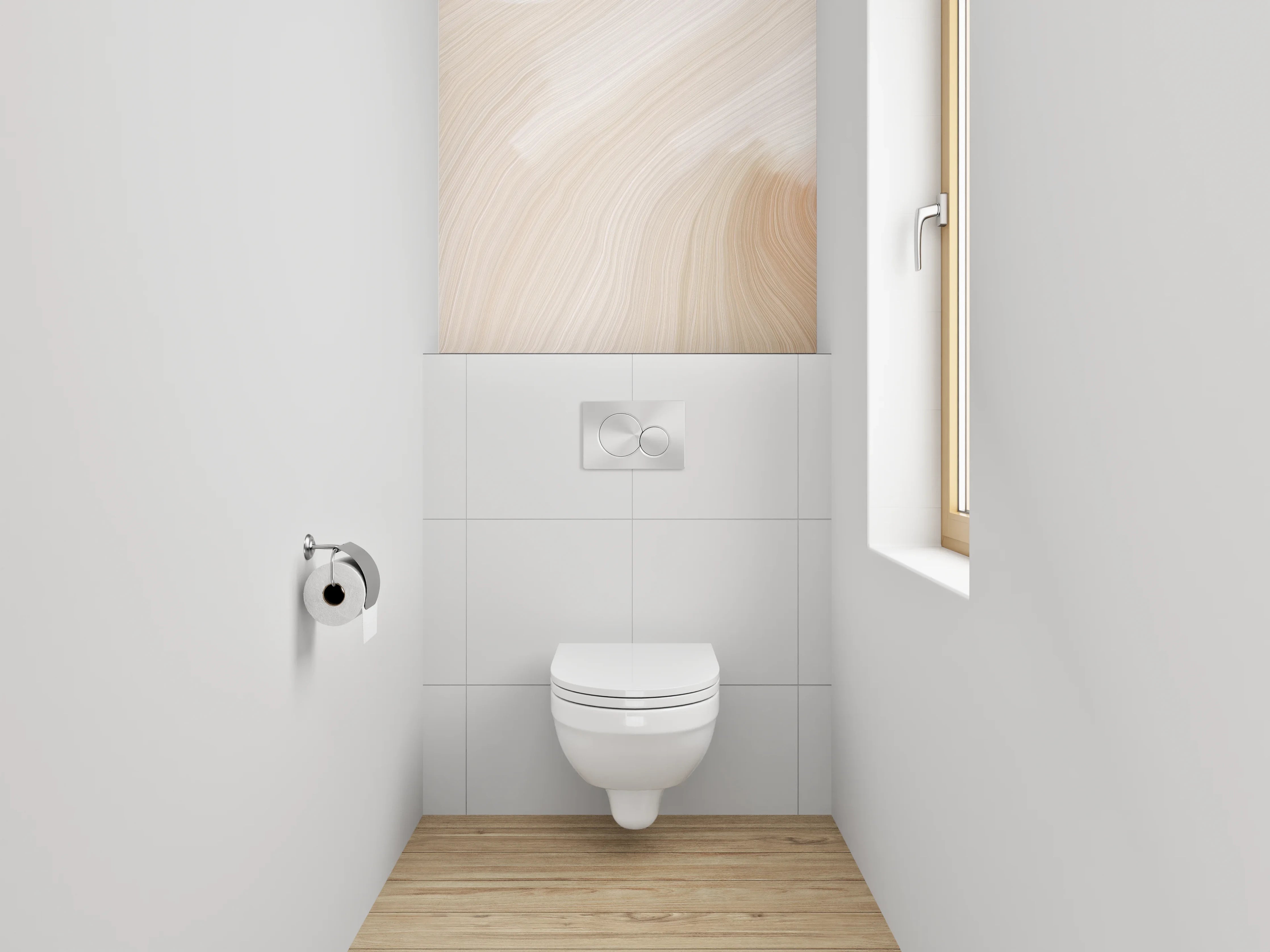WC-Rückwand - Abstraktes Beige- und Crememuster