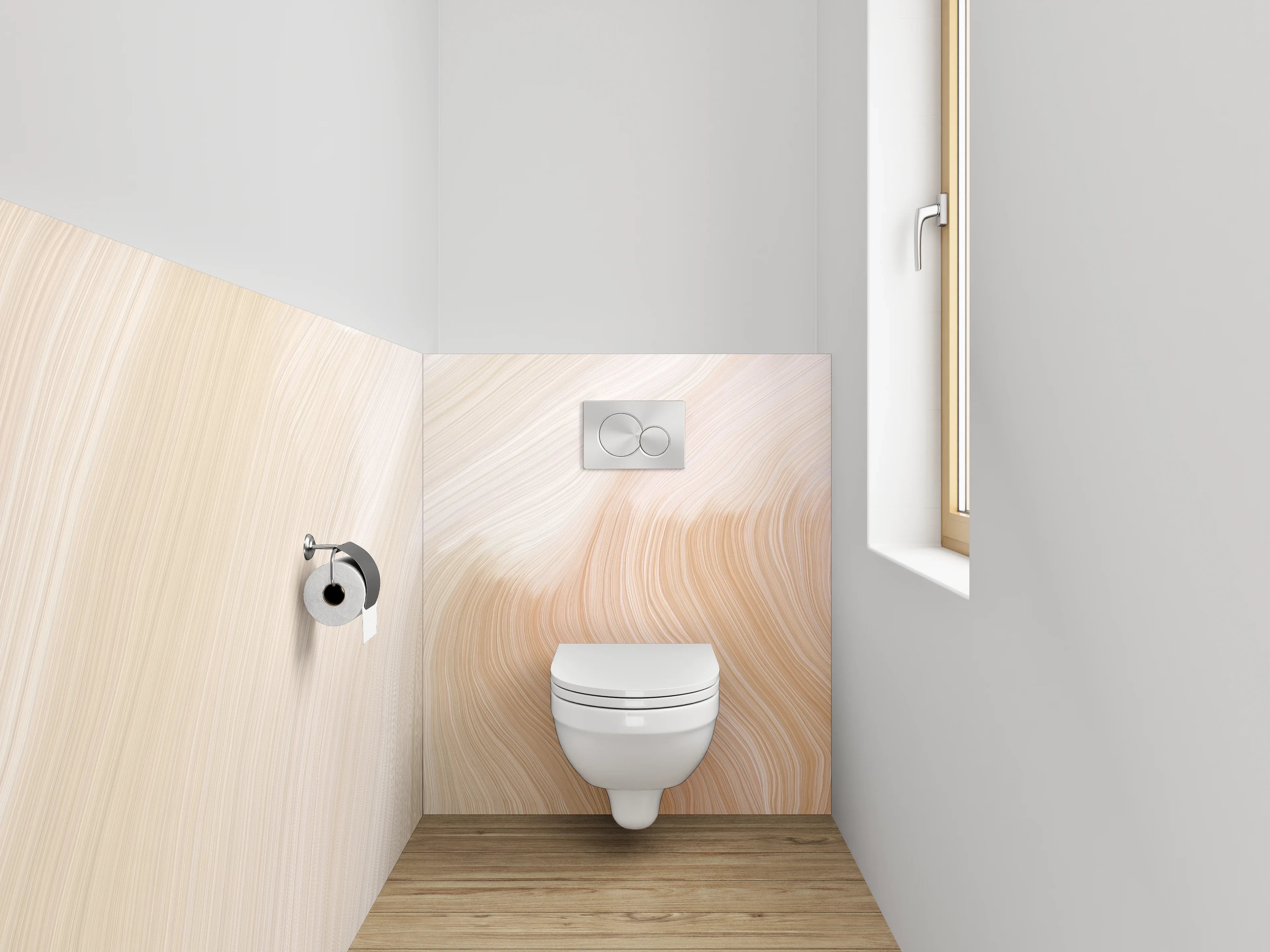 WC-Rückwand - Abstraktes Beige- und Crememuster