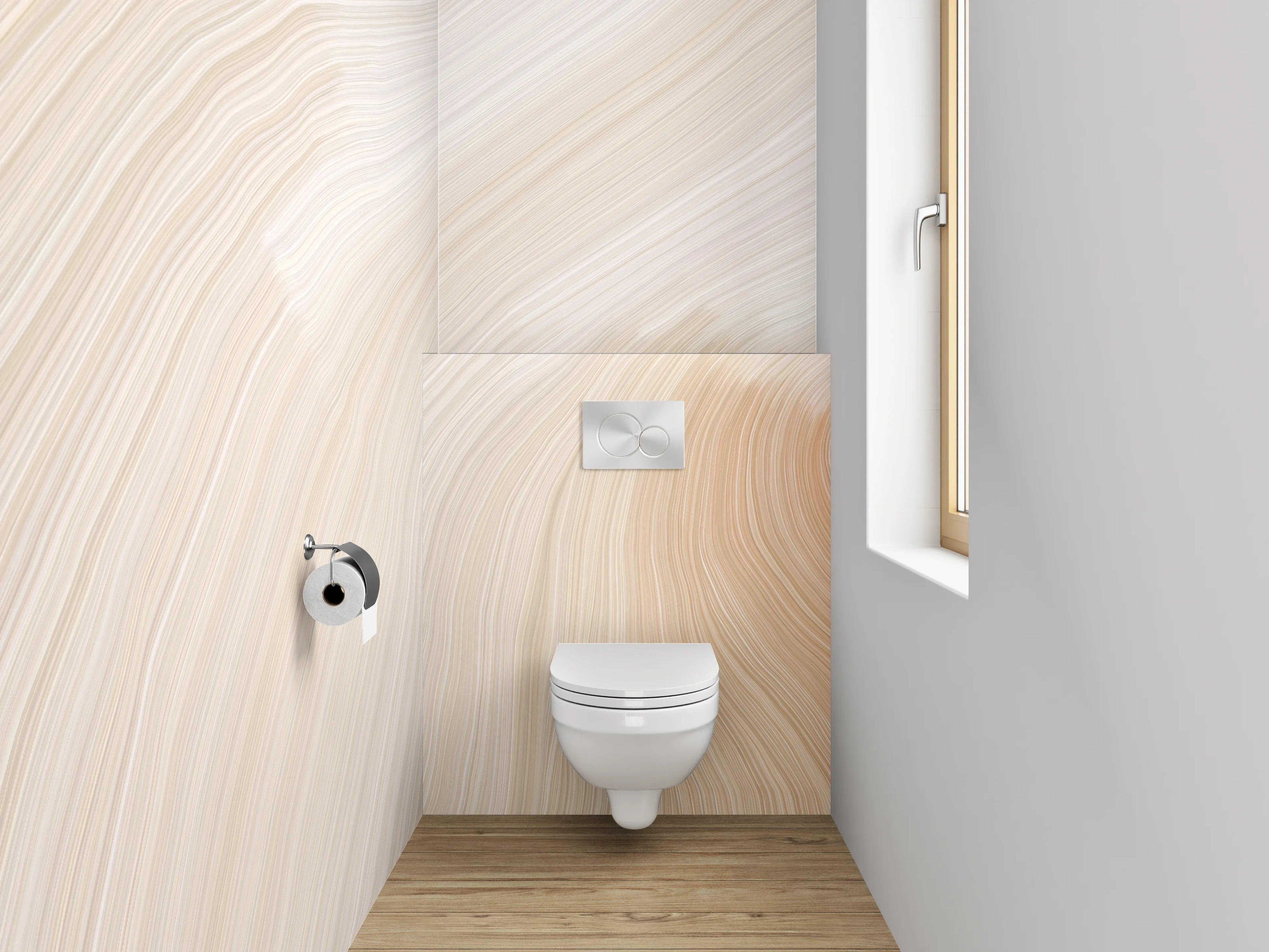 WC-Rückwand - Abstraktes Beige- und Crememuster