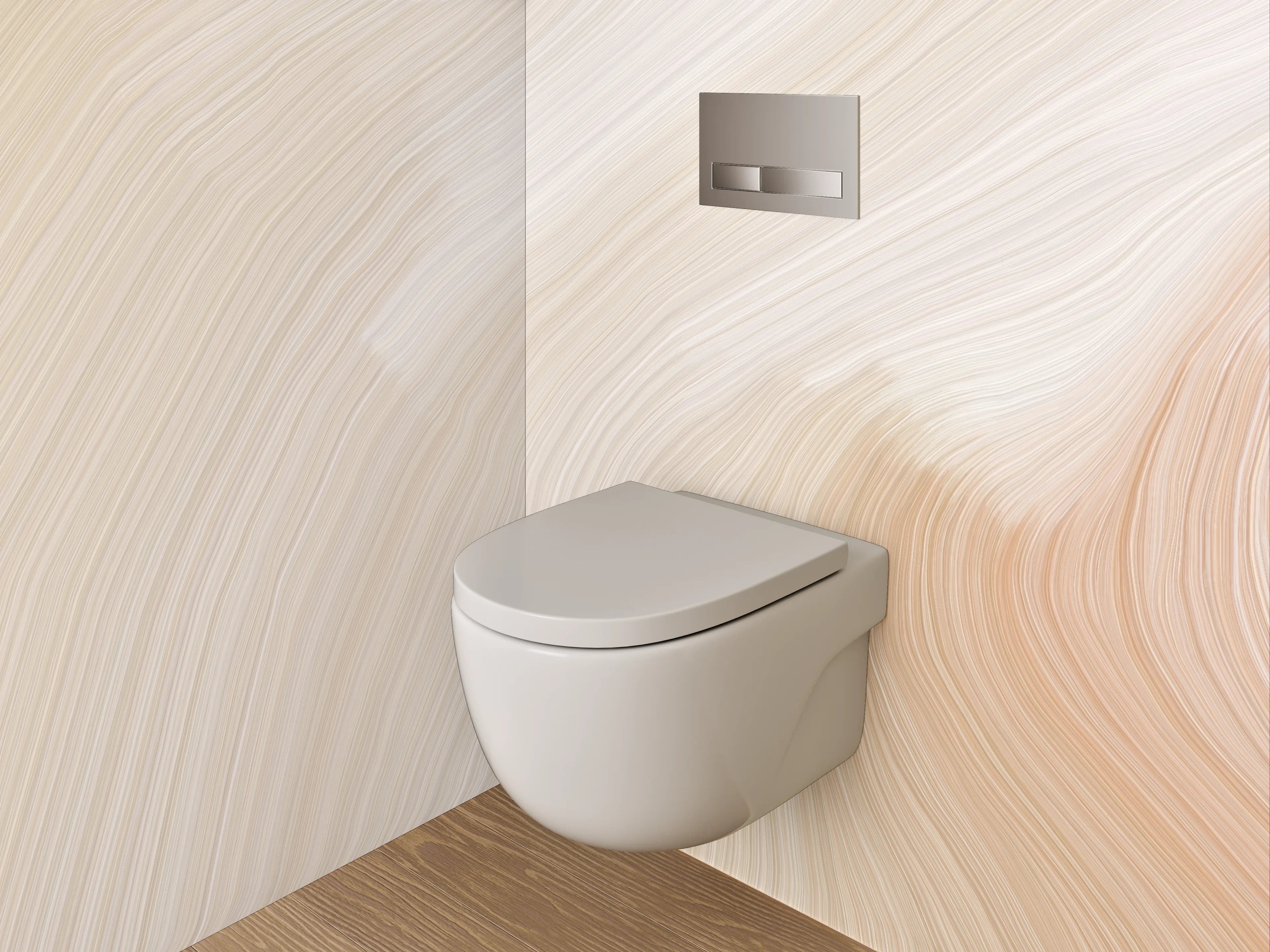 WC-Rückwand - Abstraktes Beige- und Crememuster