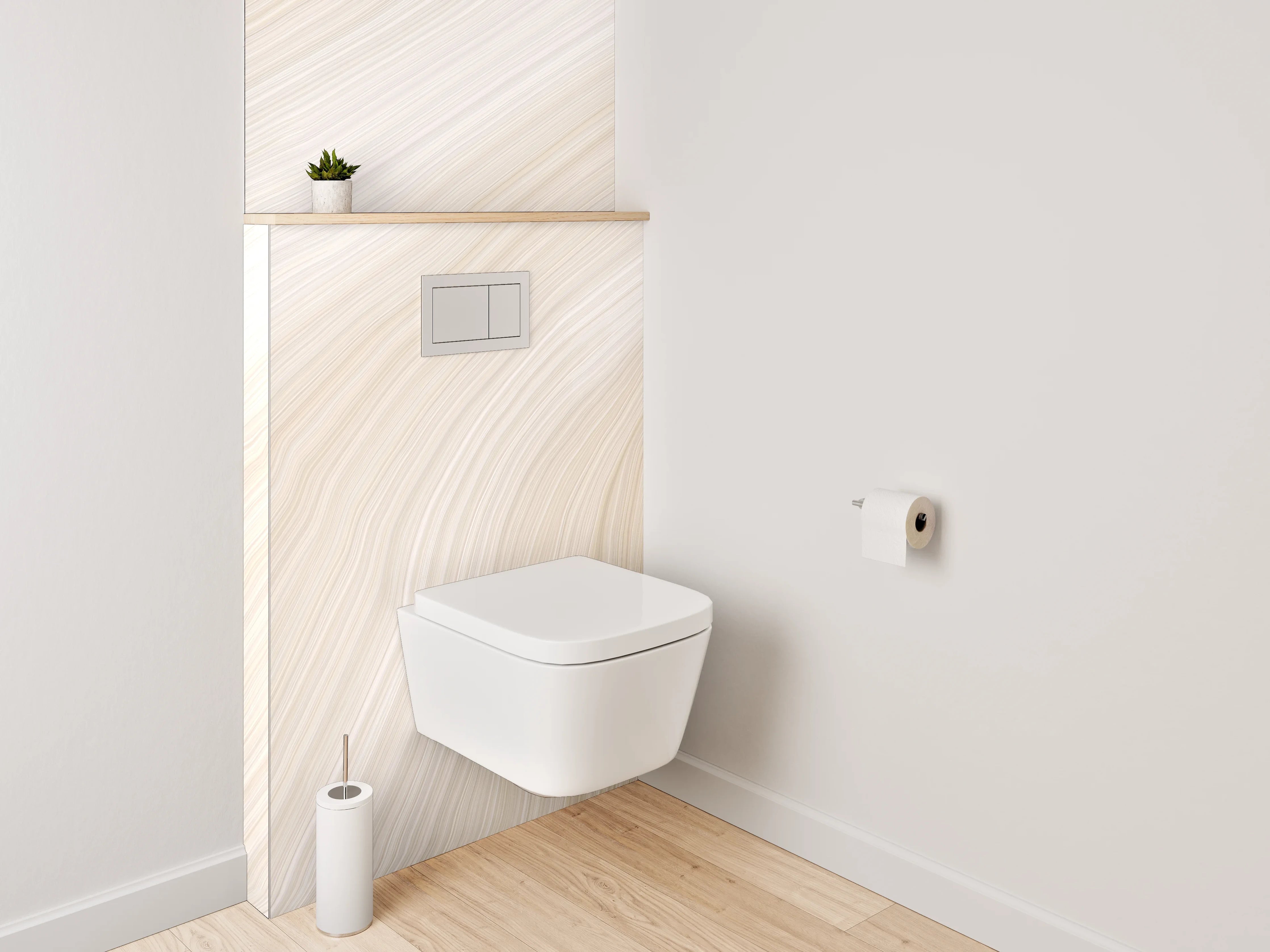 WC-Rückwand - Abstraktes Beige- und Crememuster