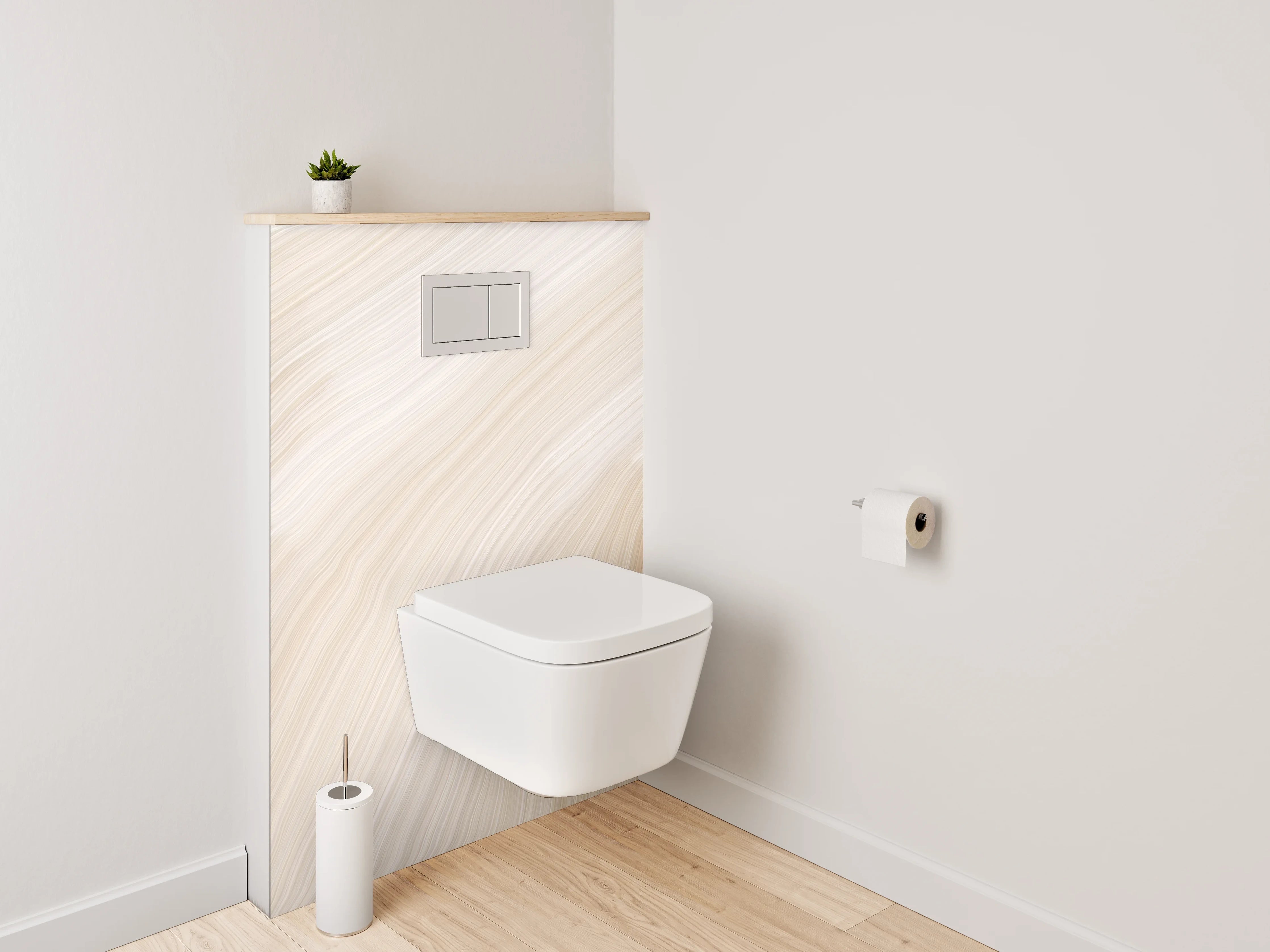WC-Rückwand - Abstraktes Beige- und Crememuster