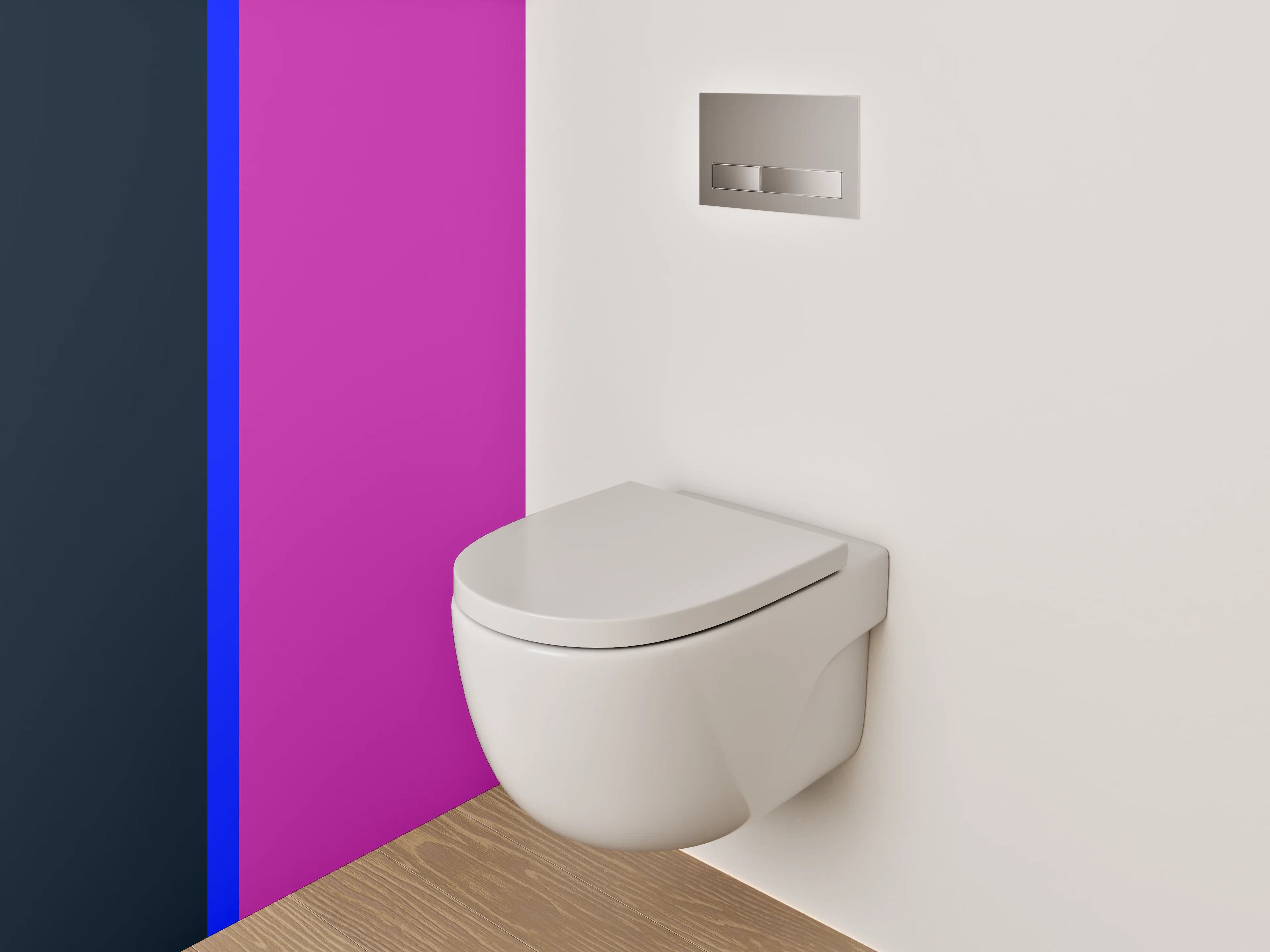WC-Rückwand - Abstraktes Farben-Duo: Pink und Anthrazit