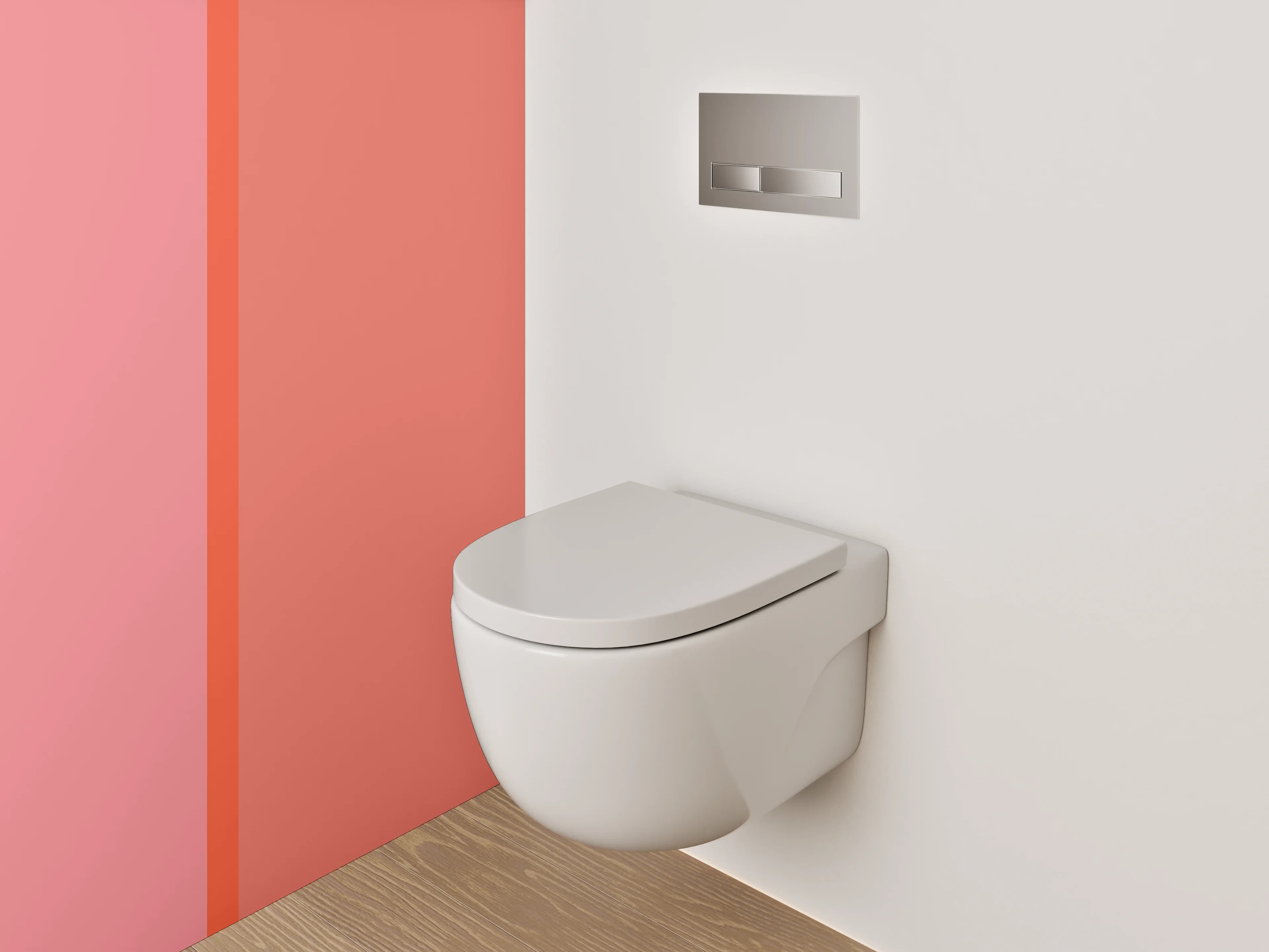WC-Rückwand - Abstraktes Farbflächen Design Rot-Rosa
