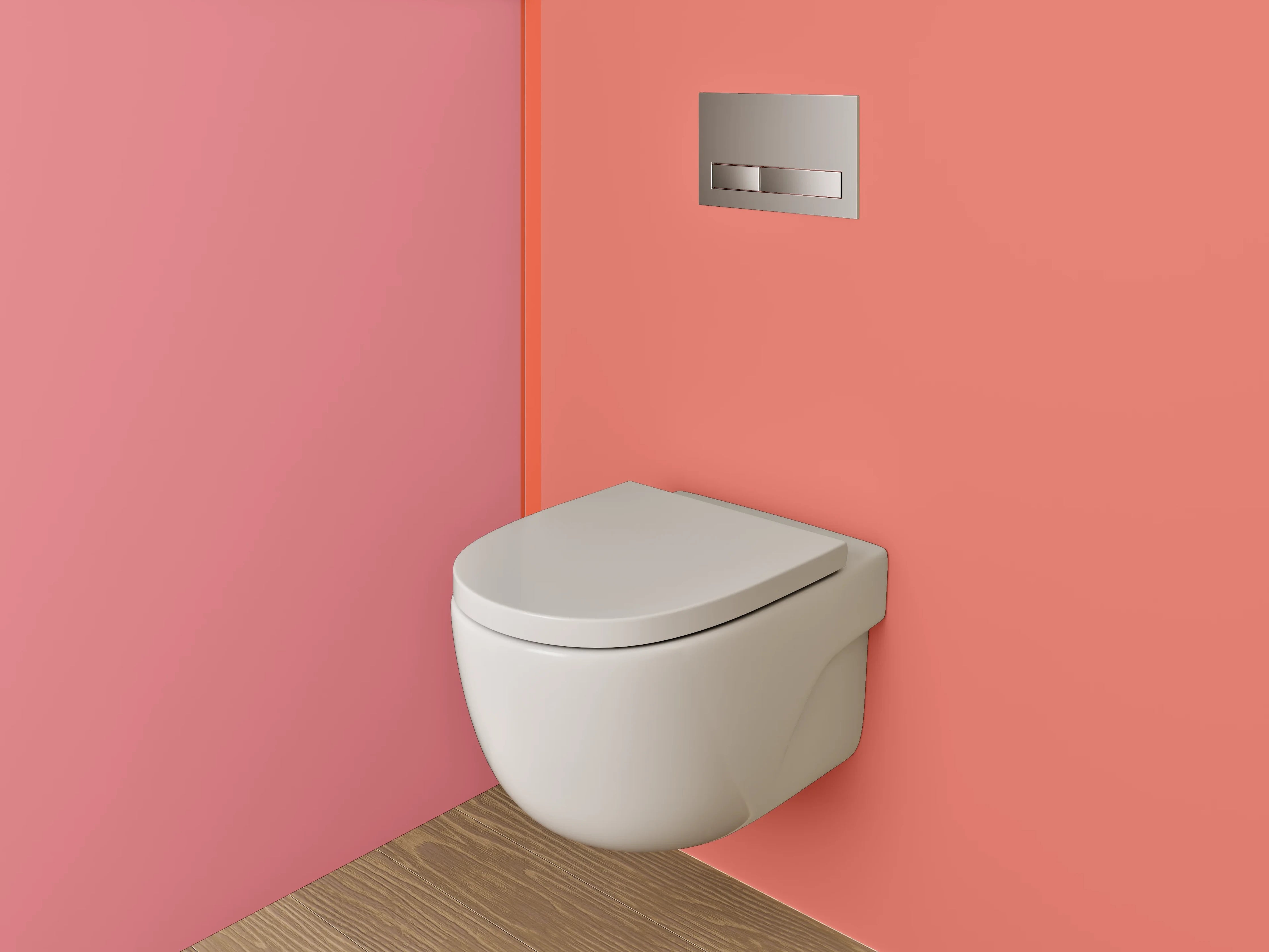 WC-Rückwand - Abstraktes Farbflächen Design Rot-Rosa