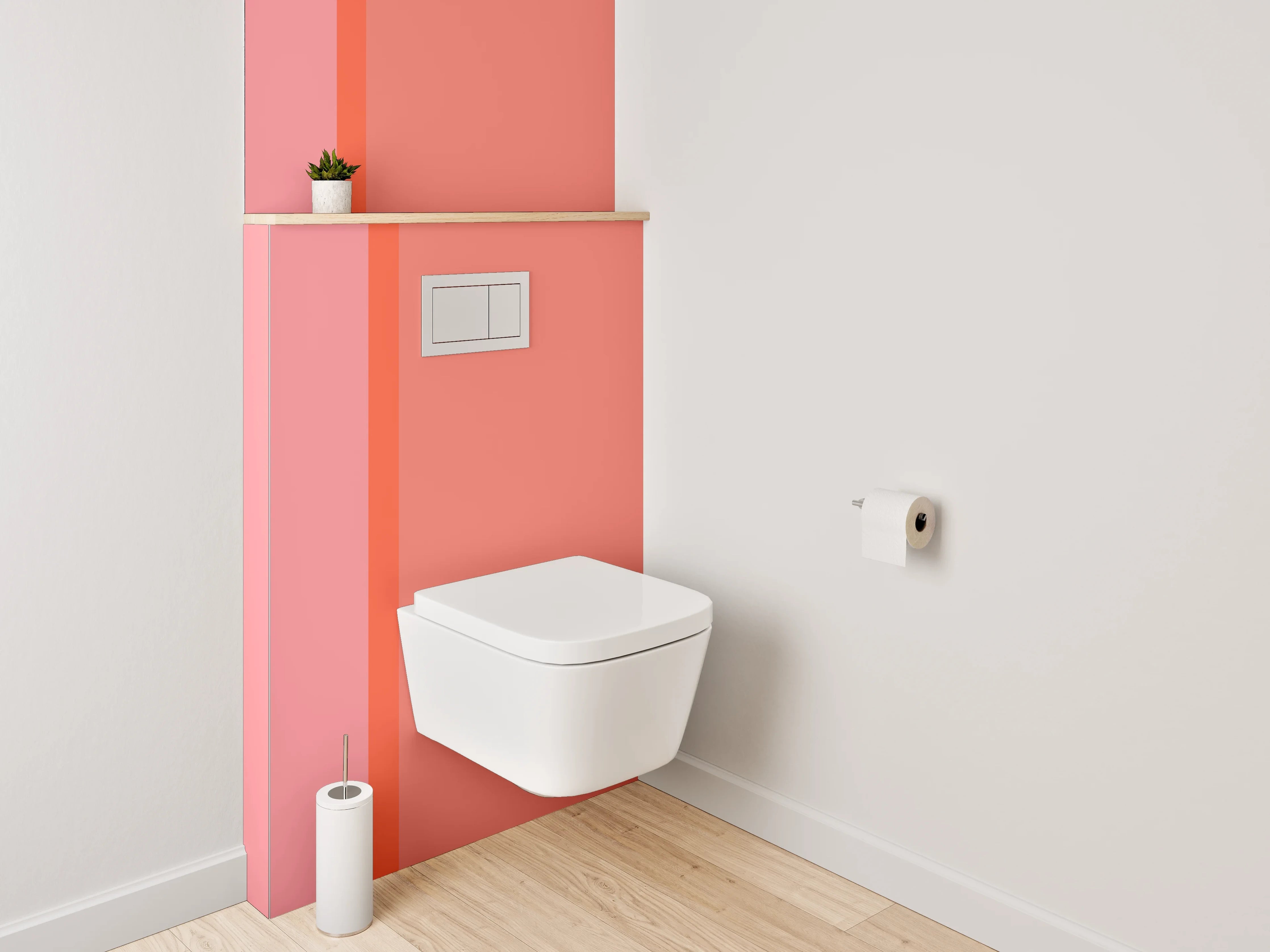 WC-Rückwand - Abstraktes Farbflächen Design Rot-Rosa
