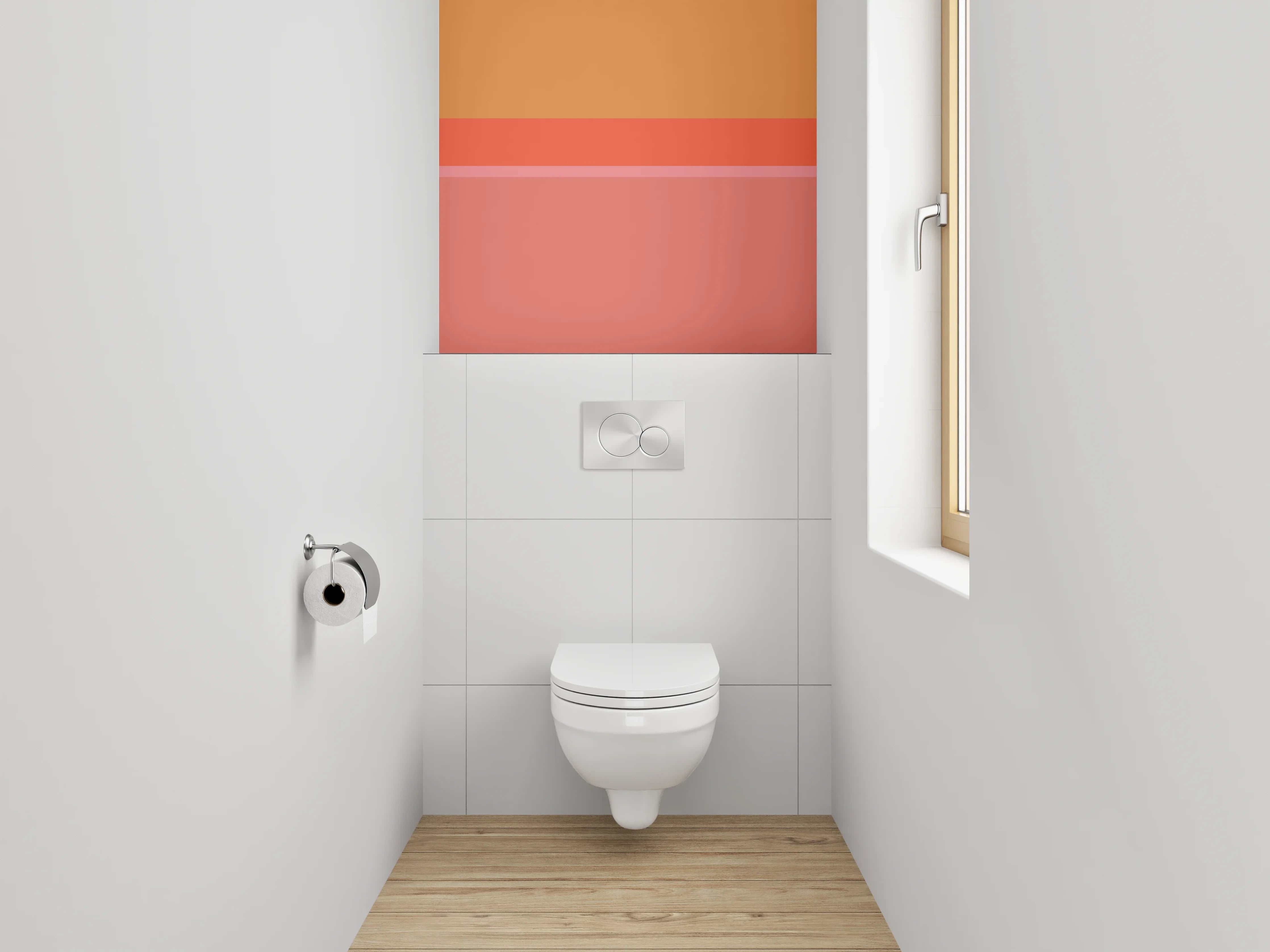 WC-Rückwand - Abstraktes Farbspiel Orange Pink Rot