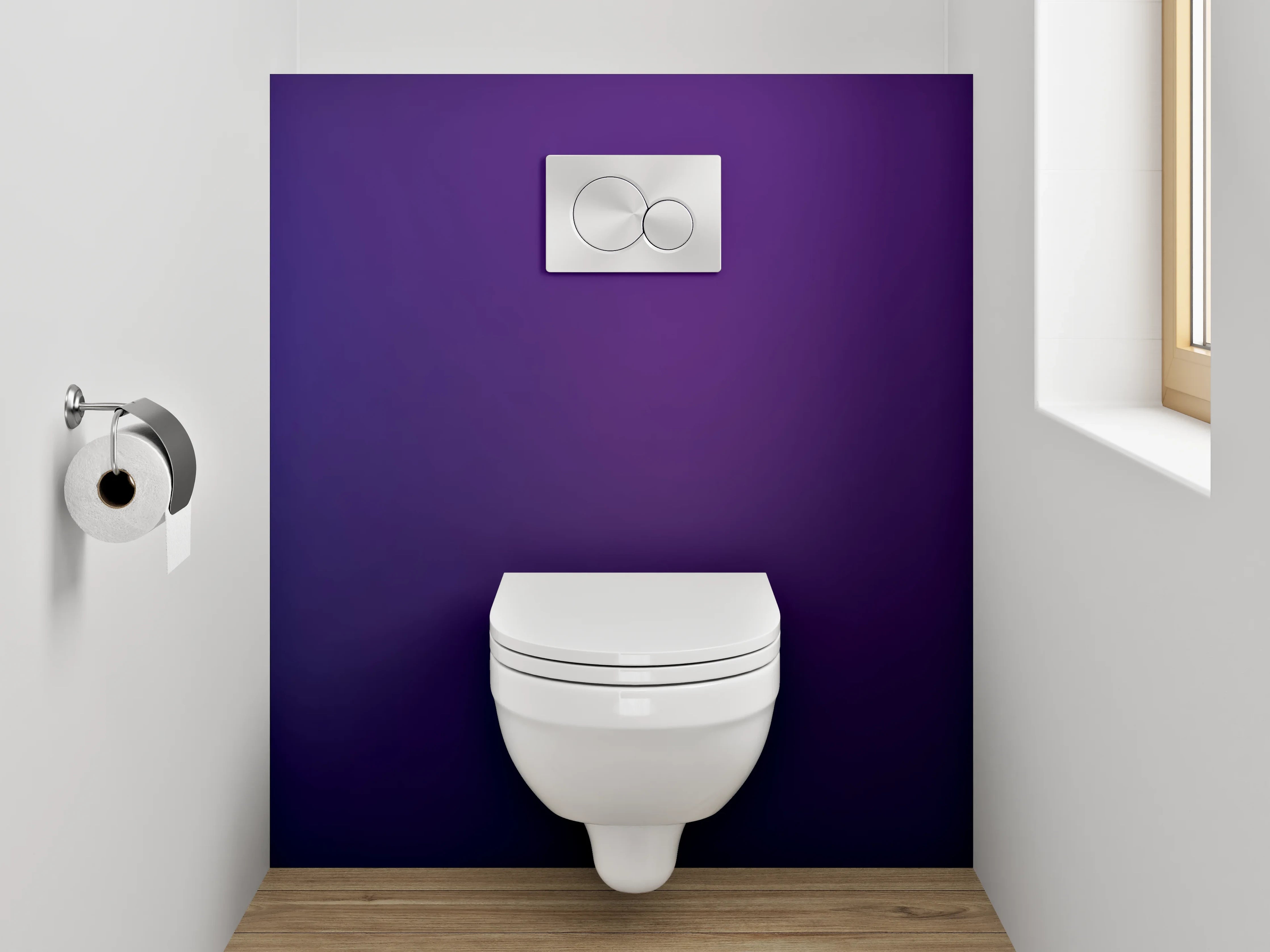 WC-Rückwand - Abstraktes Farbverlauf-Blau-Lila Motiv
