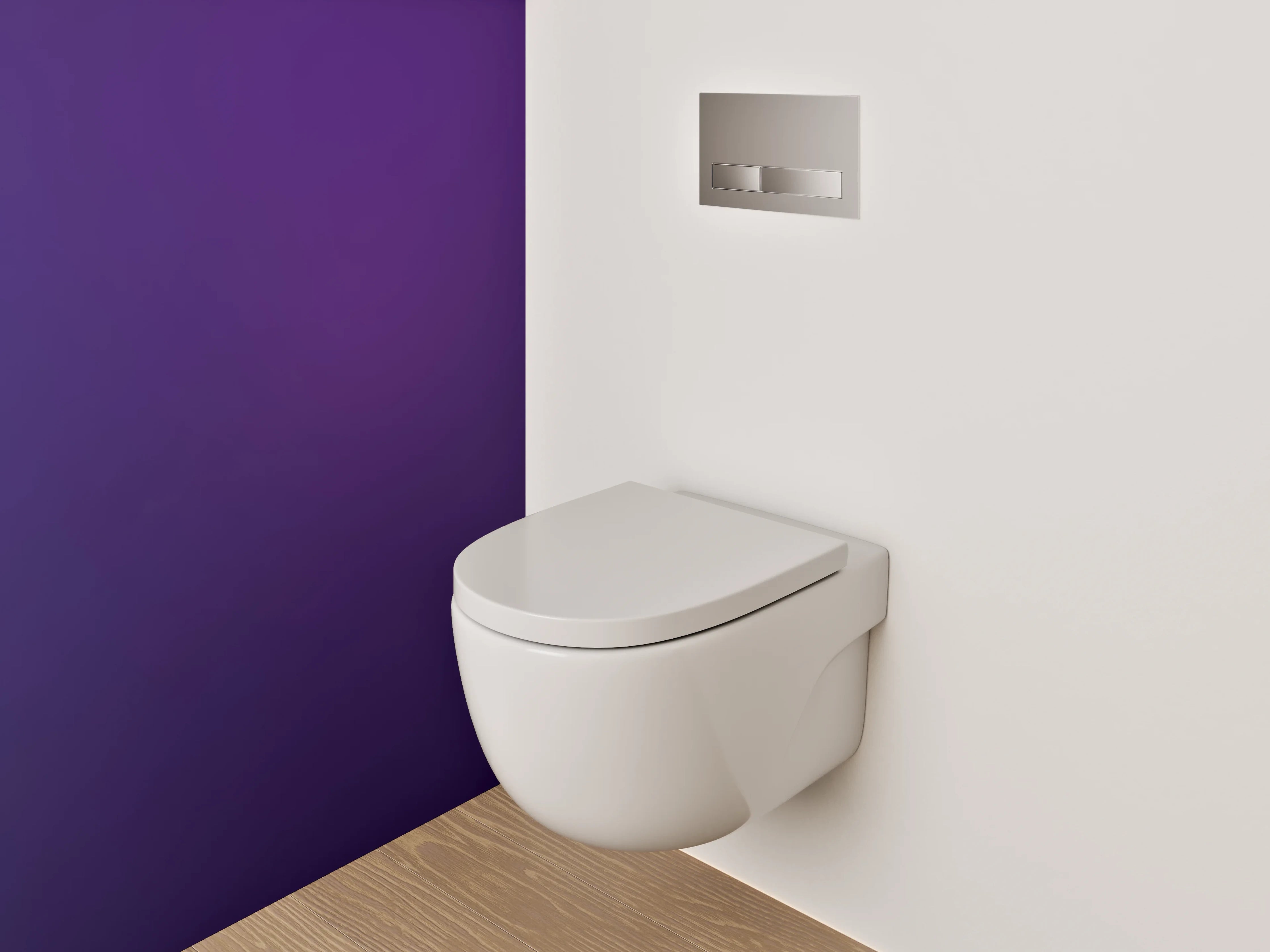 WC-Rückwand - Abstraktes Farbverlauf-Blau-Lila Motiv