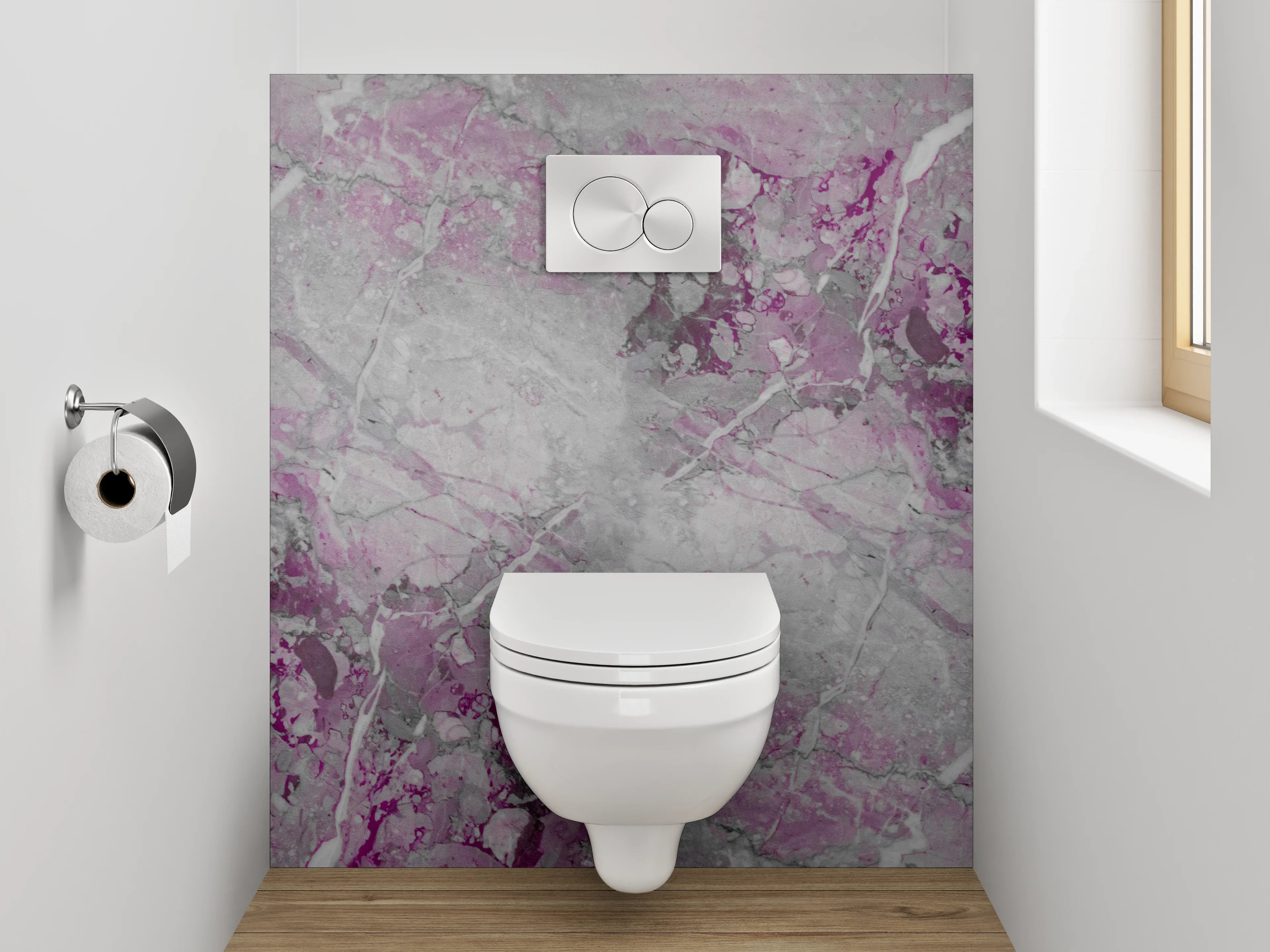 WC-Rückwand - Abstraktes Marmor-Design Rosa Grau