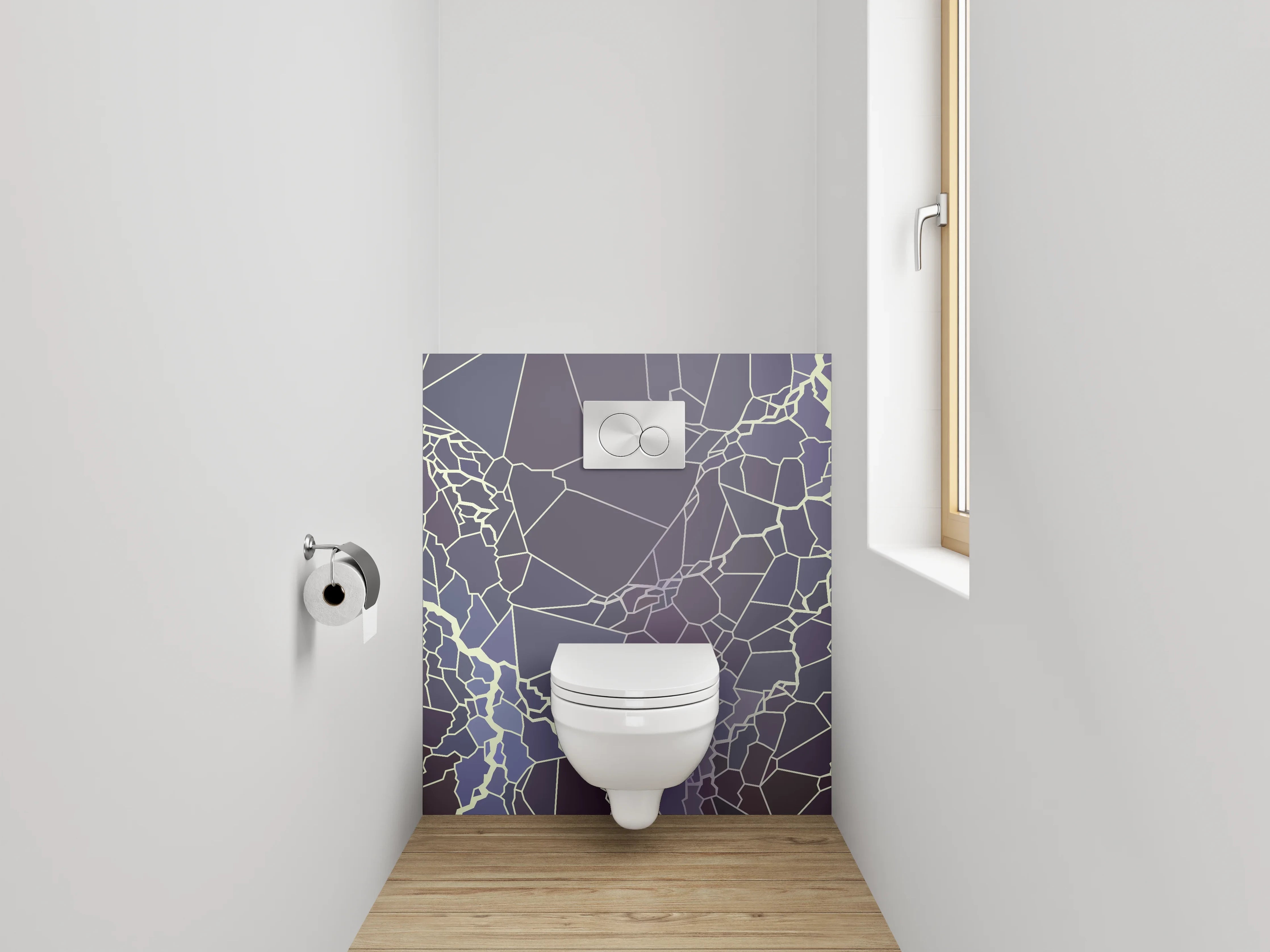 WC-Rückwand - Abstraktes Mosaik-Blitzmuster Wandmotiv