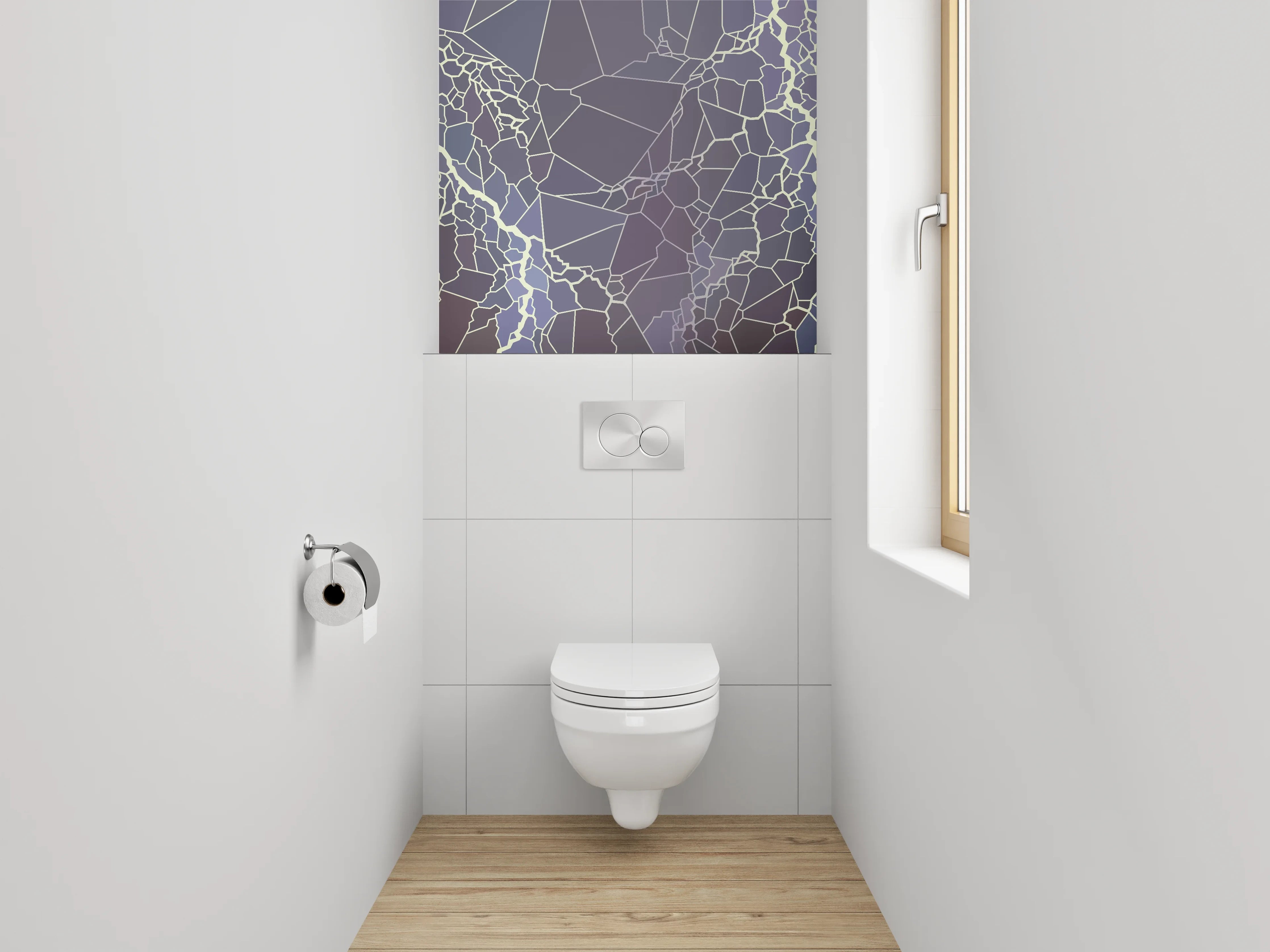 WC-Rückwand - Abstraktes Mosaik-Blitzmuster Wandmotiv