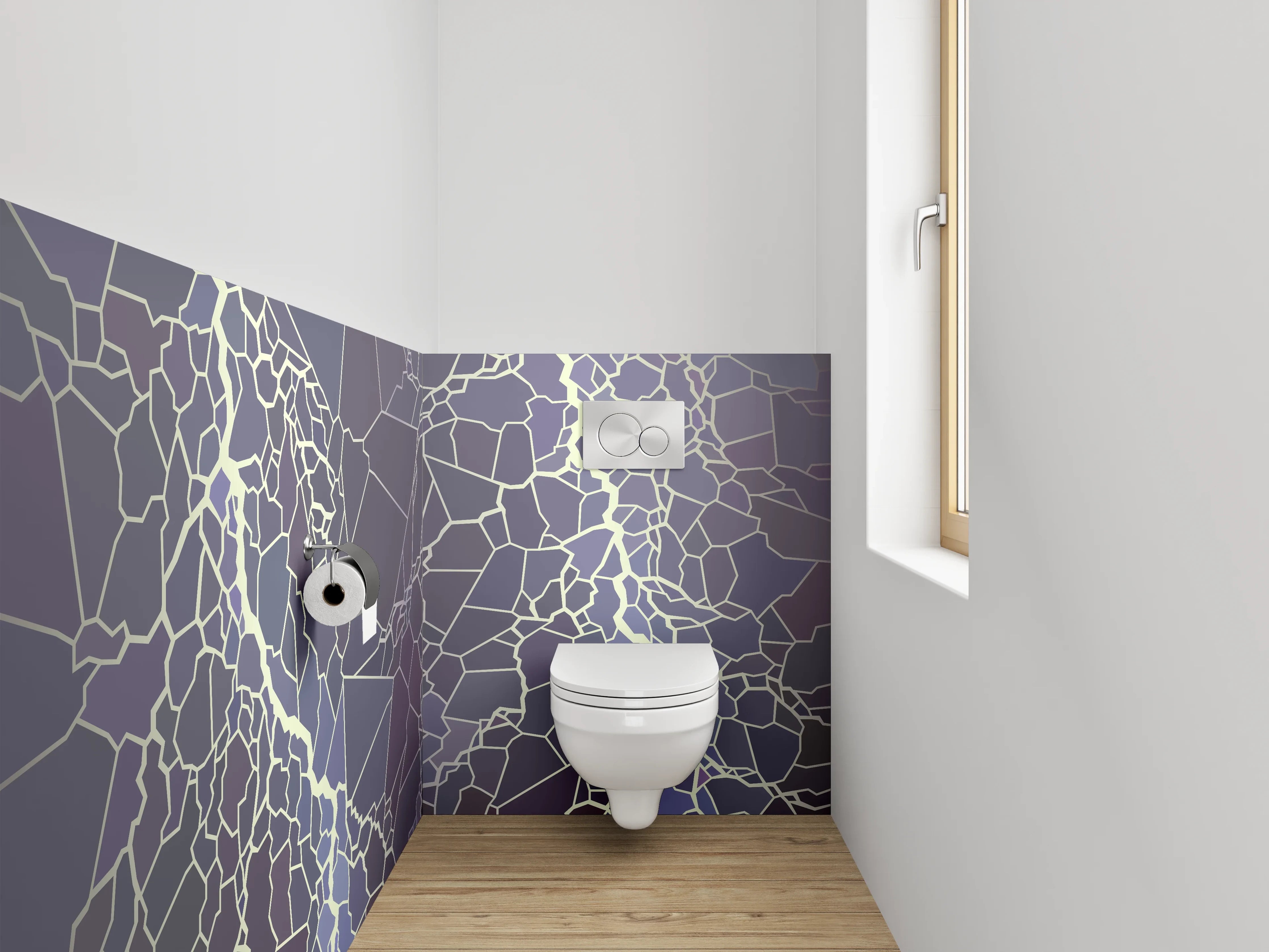 WC-Rückwand - Abstraktes Mosaik-Blitzmuster Wandmotiv