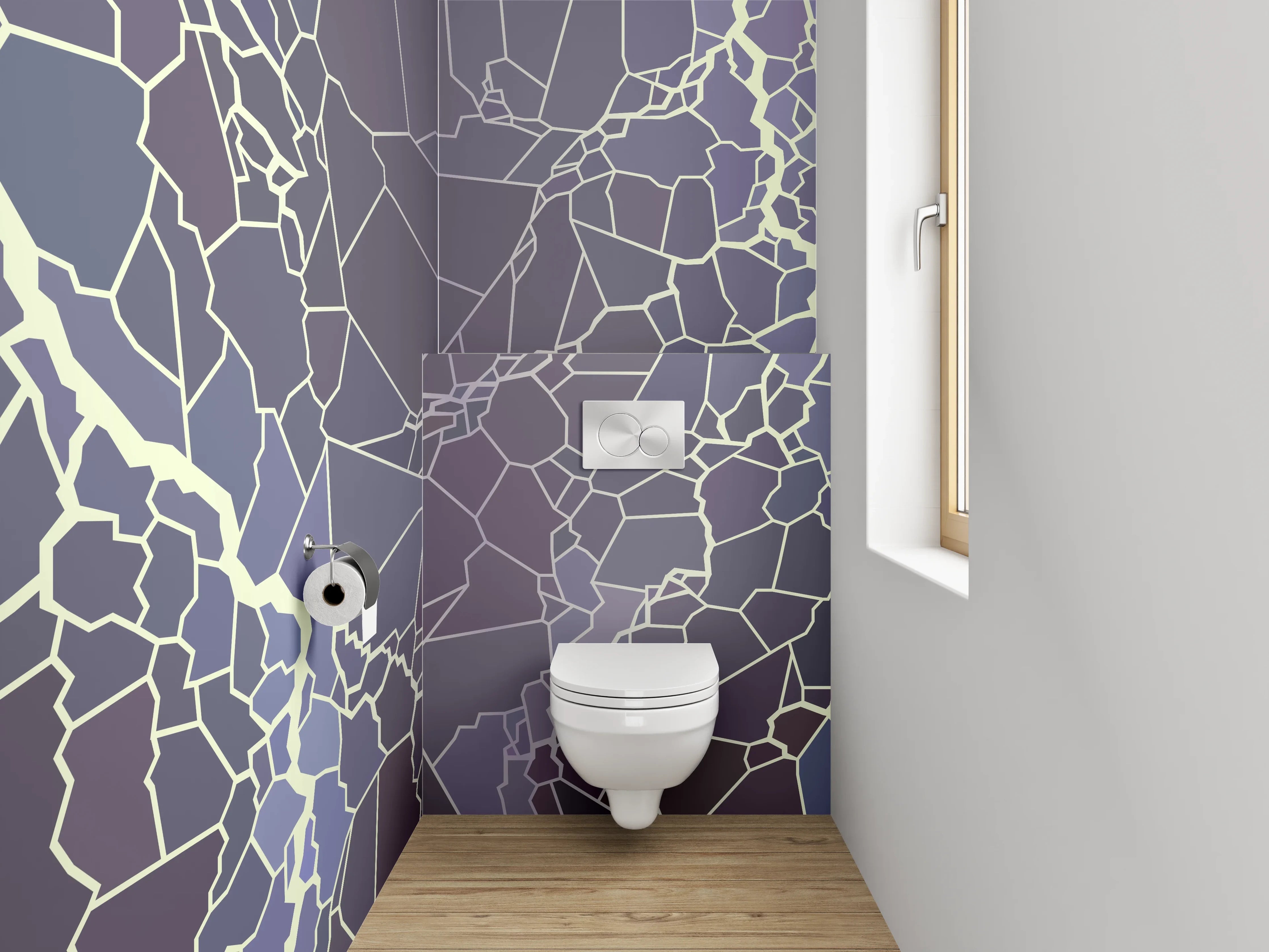 WC-Rückwand - Abstraktes Mosaik-Blitzmuster Wandmotiv