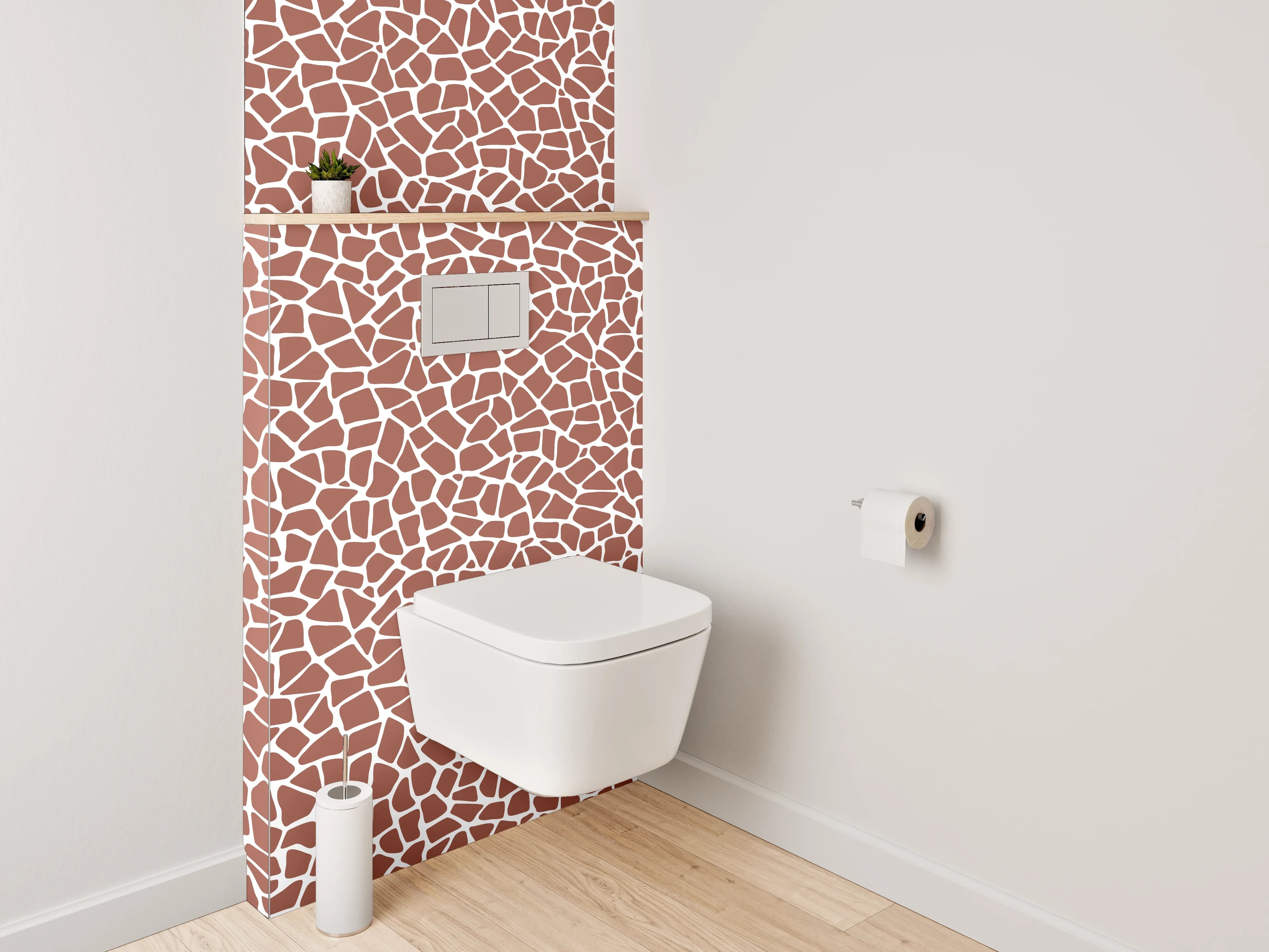 WC-Rückwand - Abstraktes Mosaik Design Braun Weiß