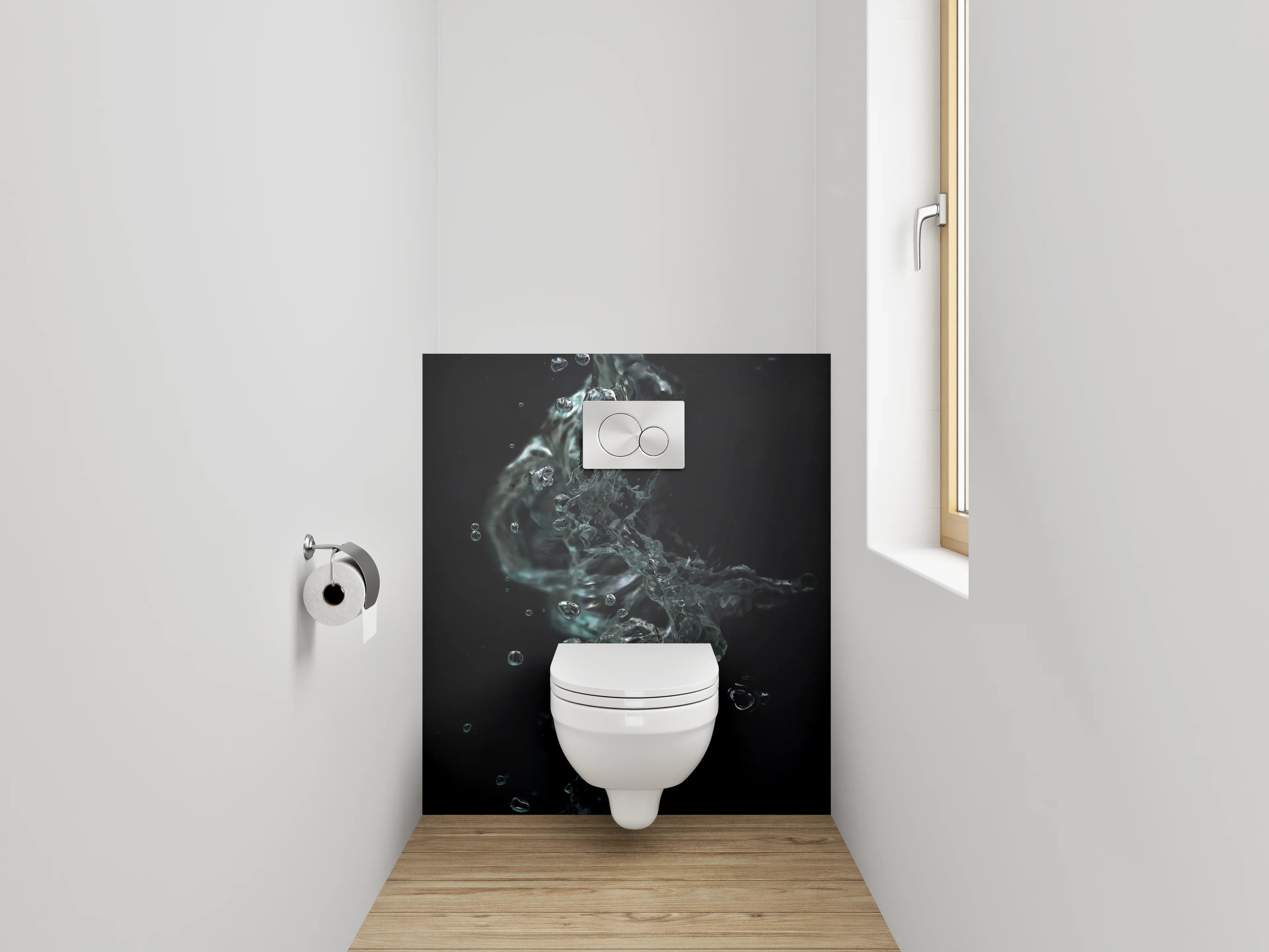WC-Rückwand - Abstraktes Wasser Splash Motiv