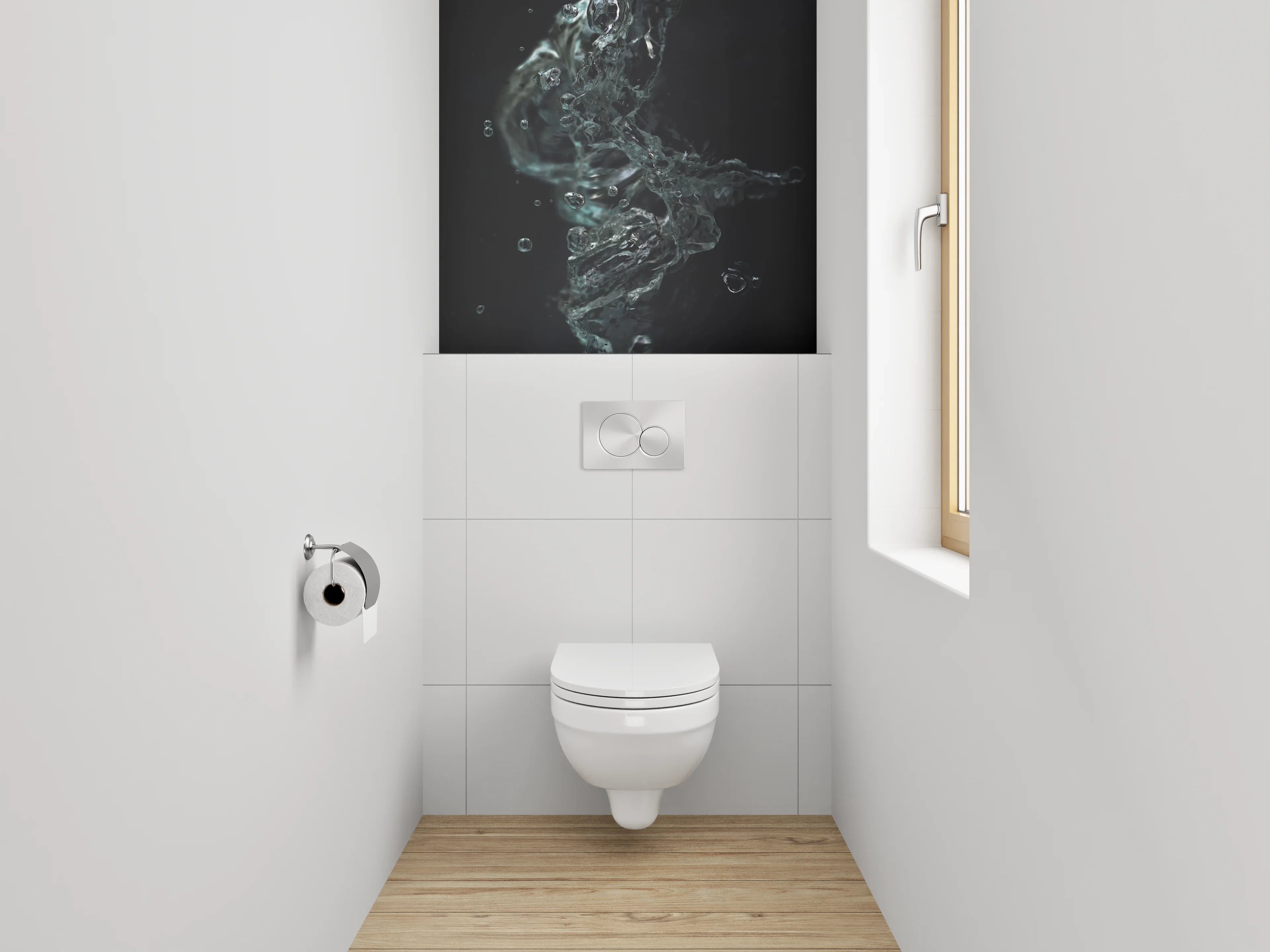 WC-Rückwand - Abstraktes Wasser Splash Motiv