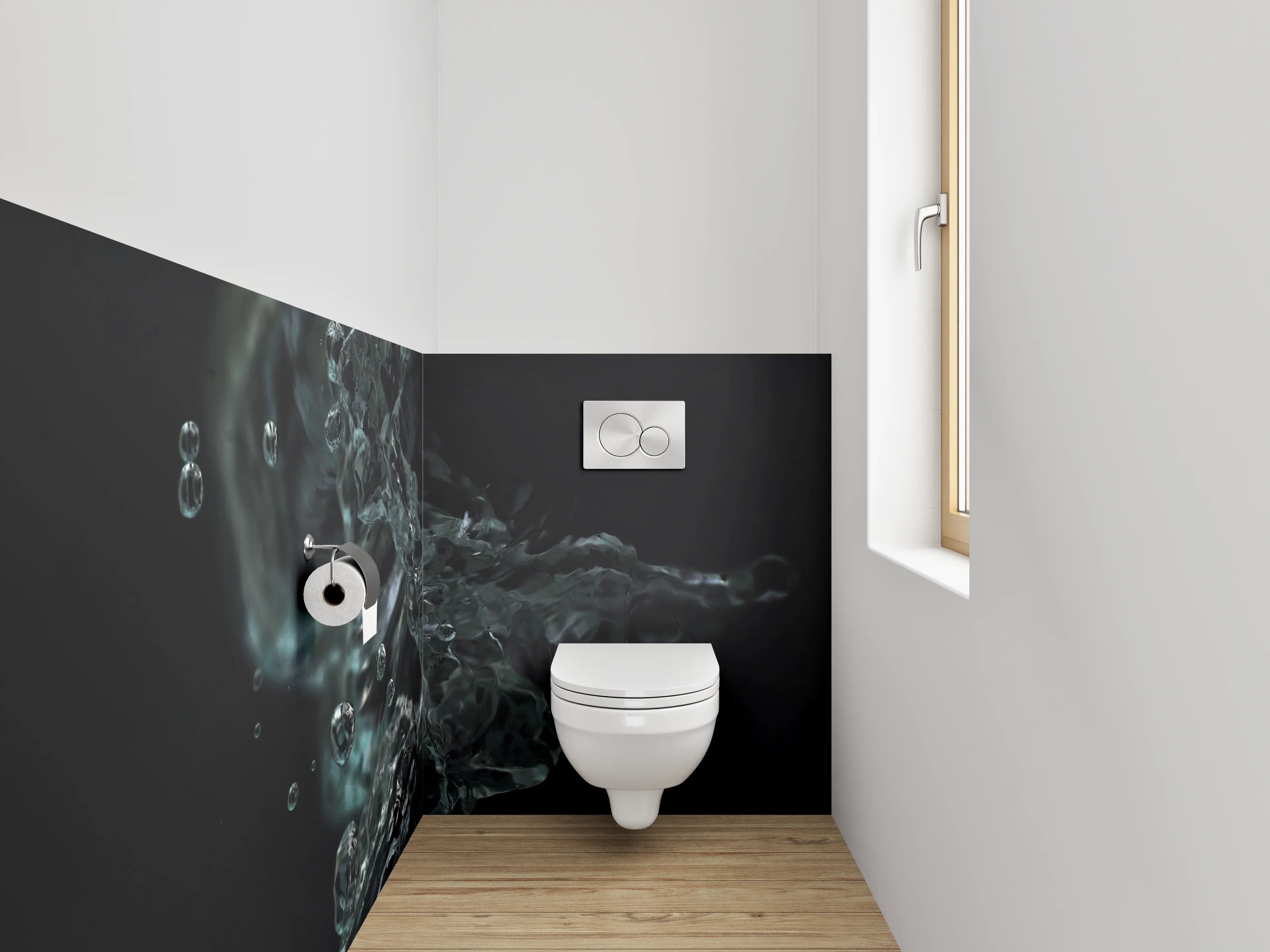 WC-Rückwand - Abstraktes Wasser Splash Motiv