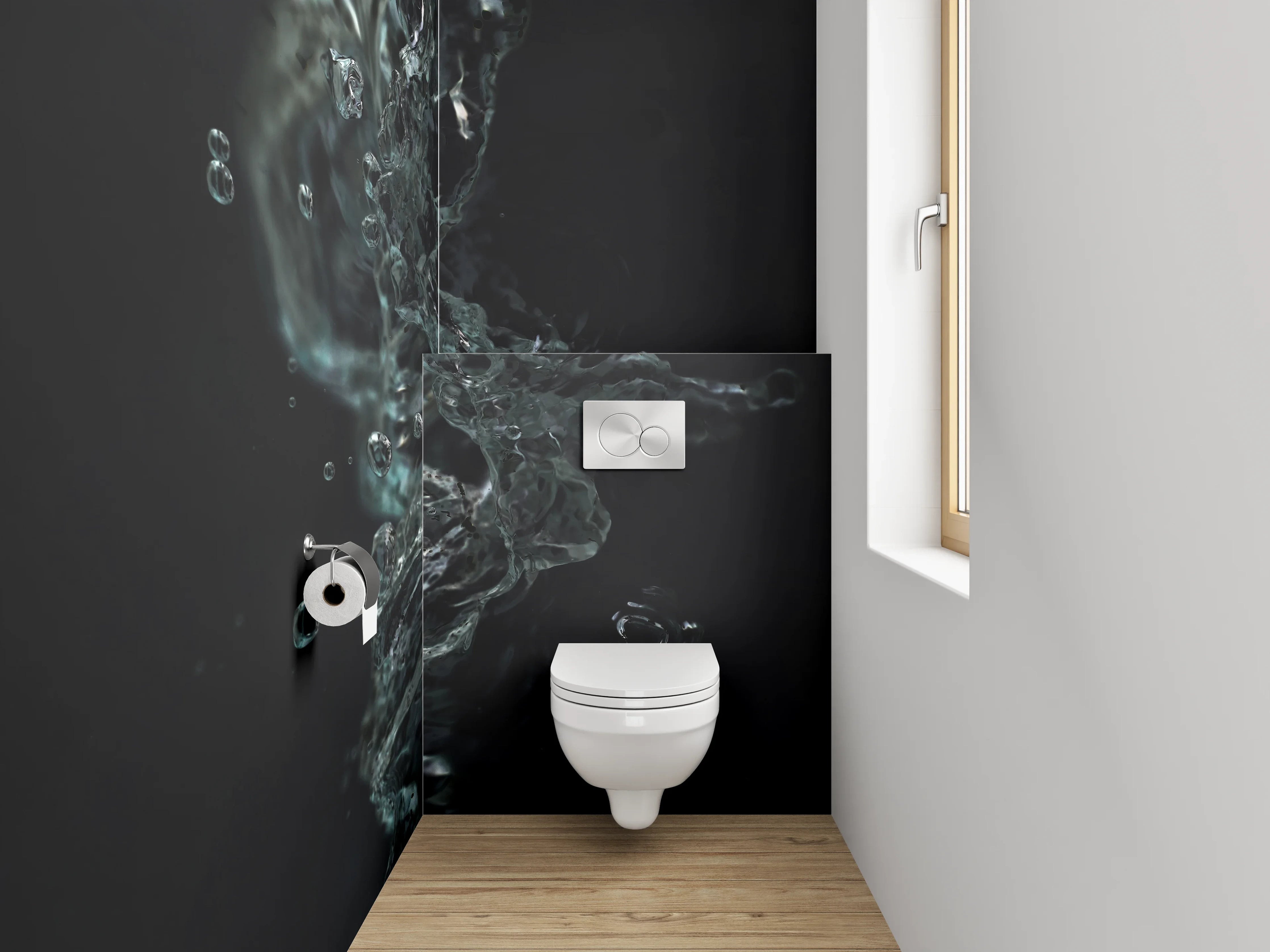 WC-Rückwand - Abstraktes Wasser Splash Motiv